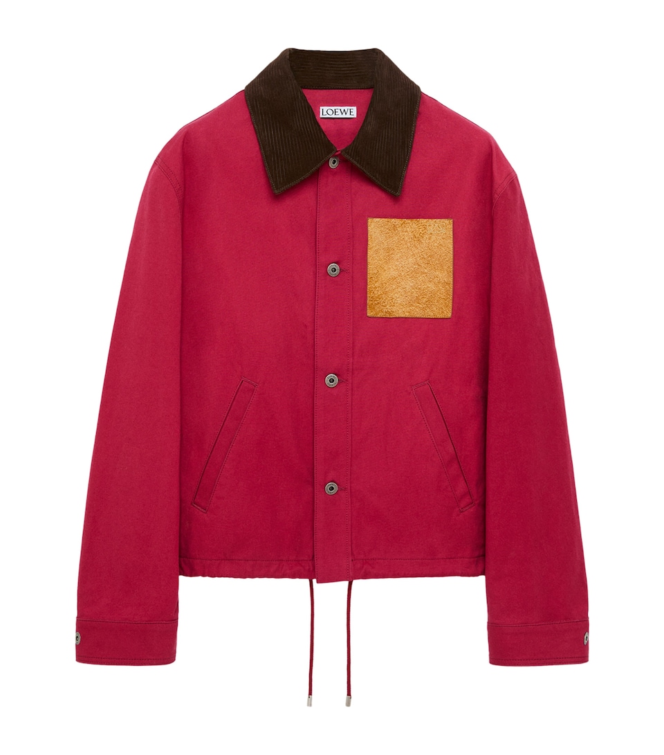 LOEWE Mens Cotton Workwear Jacket Red