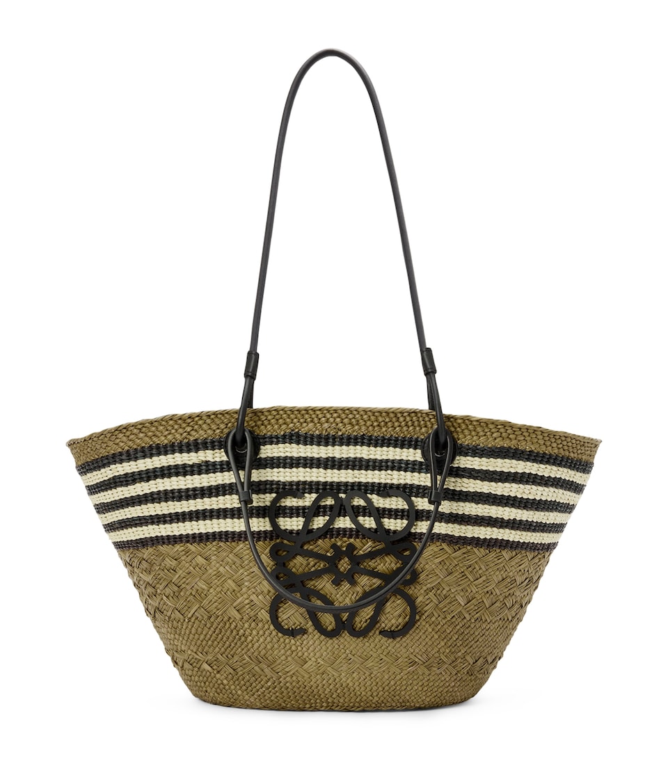 x Paula's Ibiza Medium Woven Anagram Basket Bag