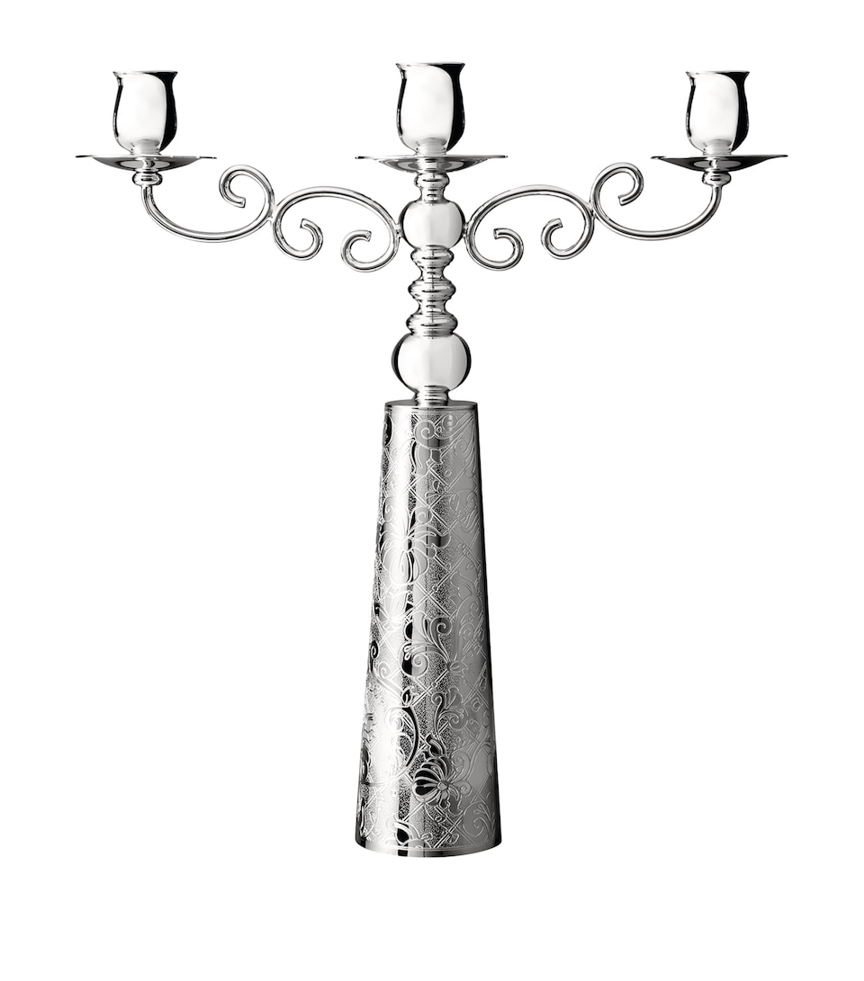Christofle Jardin d'Eden Three-Light Candelabra Silver