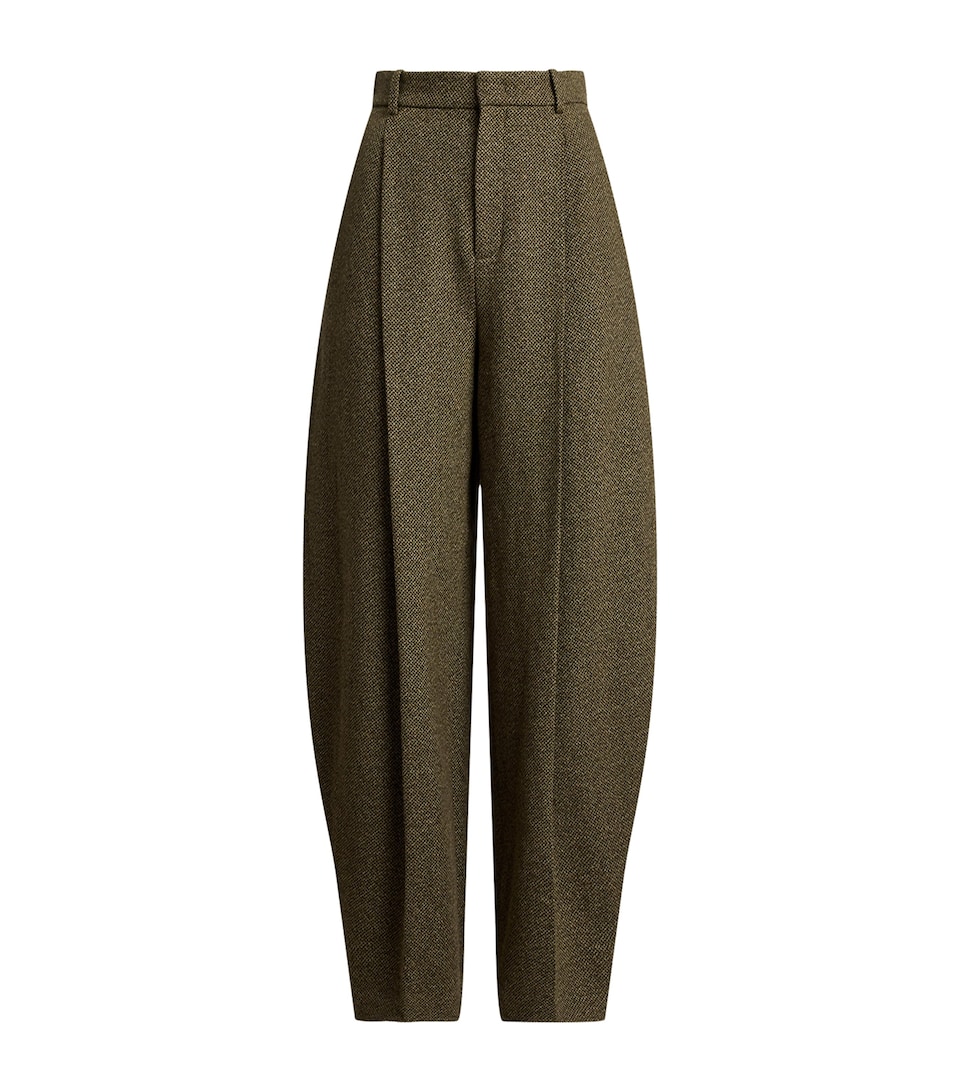 Ralph Lauren Collection Womens Linen-Cashmere Harlo Trousers Cypress Multi