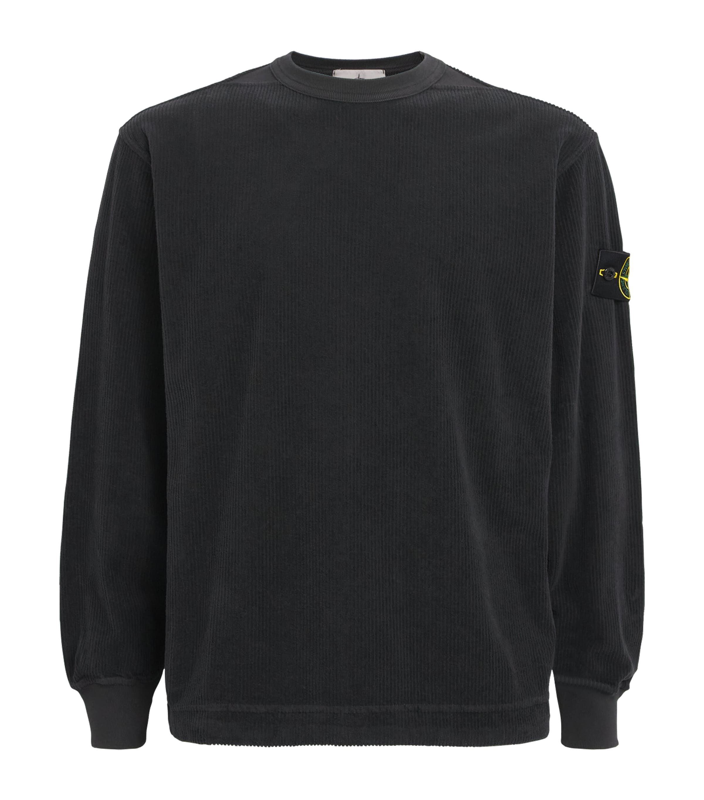 Stone Island Mens Cotton Rib-Knit Compass Sweatshirt