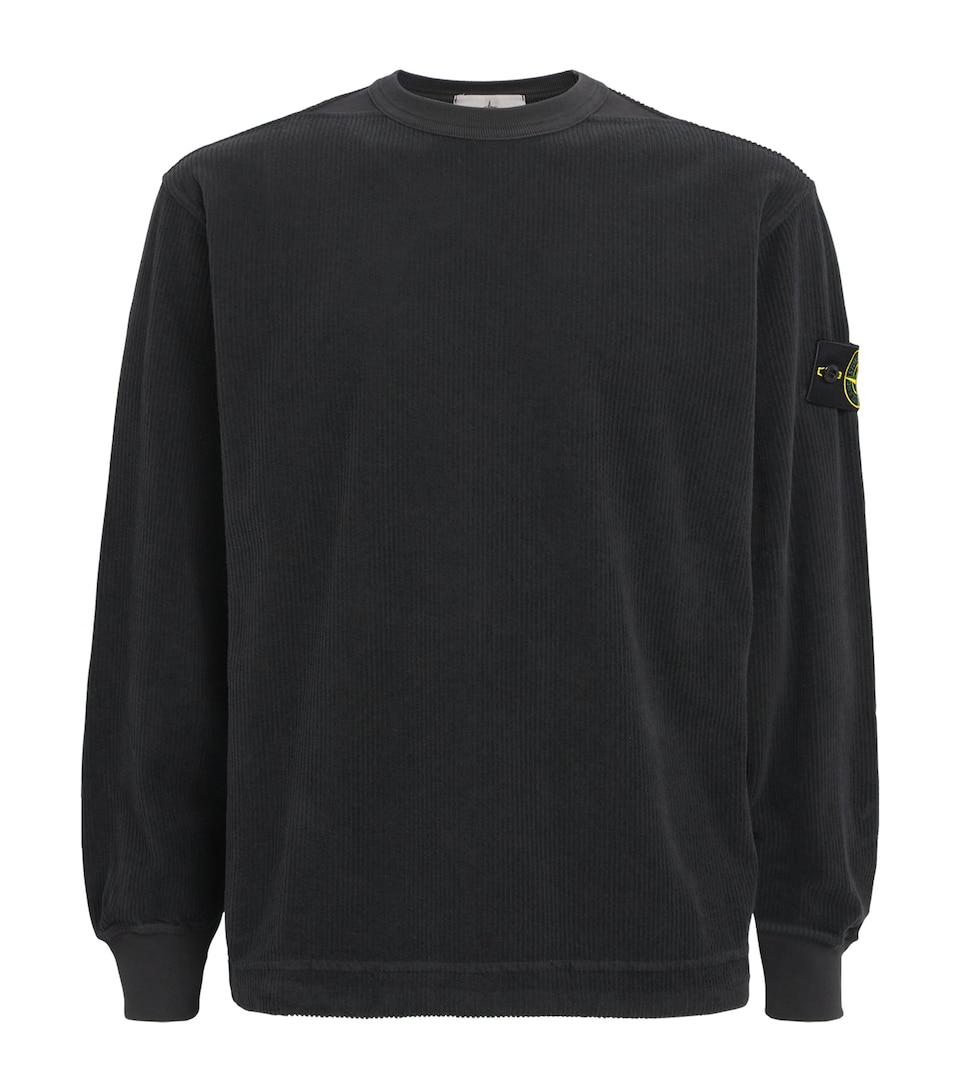 Stone Island Mens Cotton Rib-Knit Compass Sweatshirt