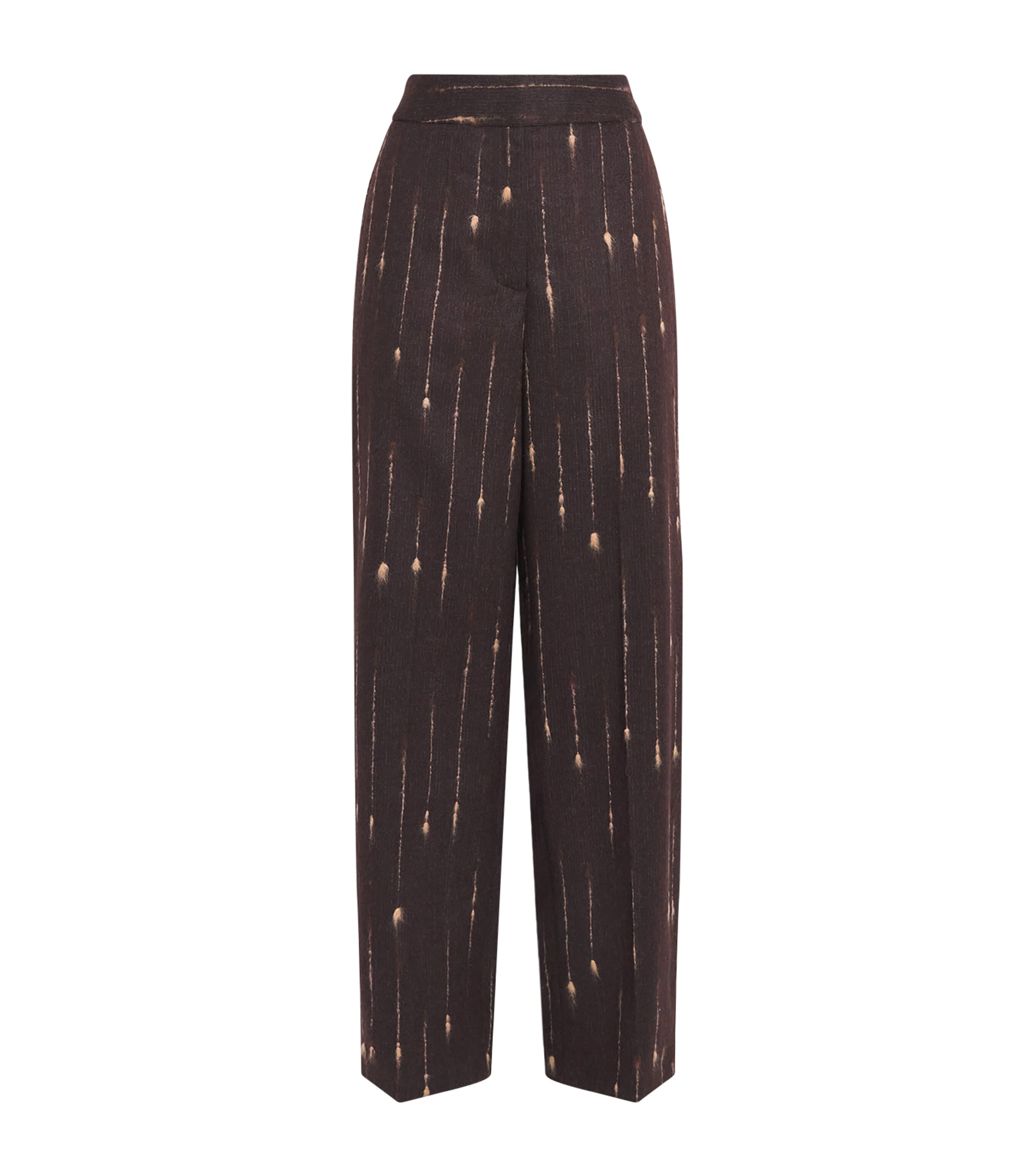 Joseph Womens Virgin Wool Stripe Isotta Trousers Mahogany Animation