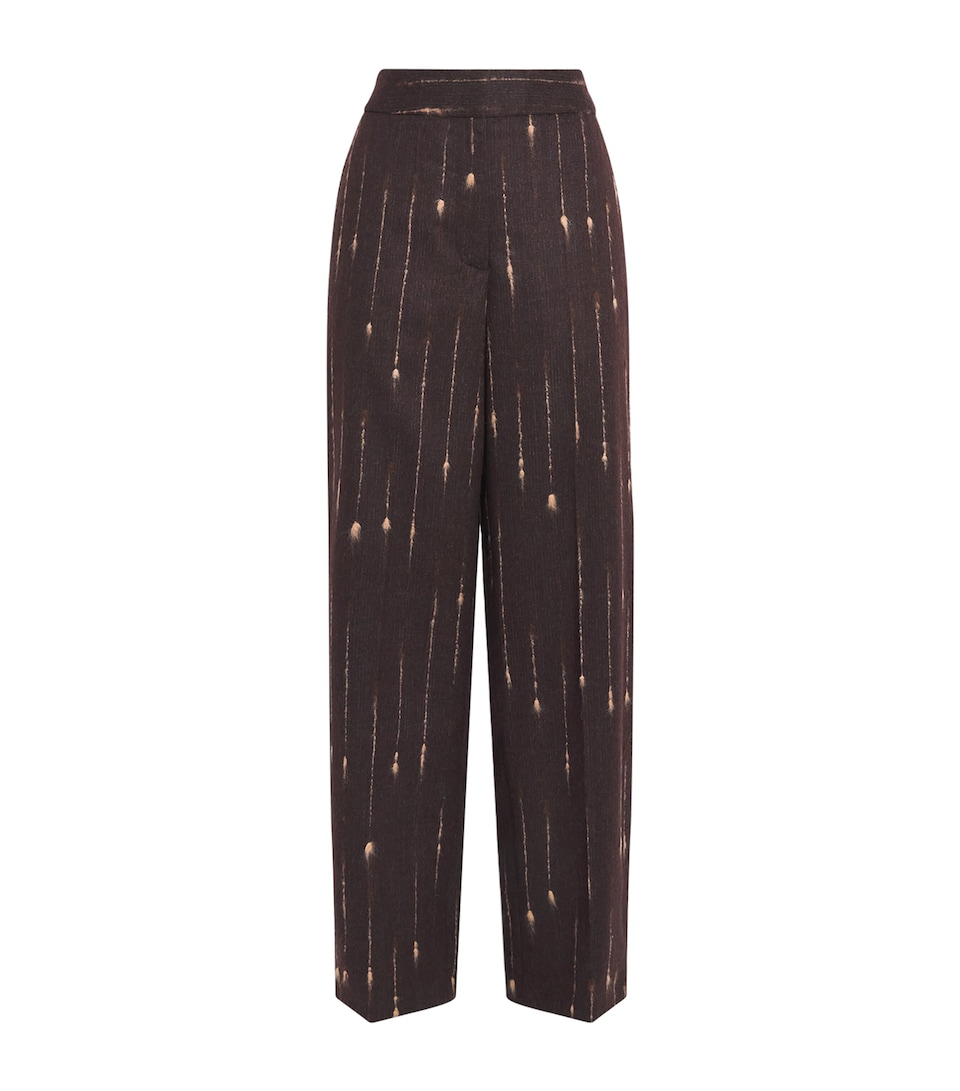 Joseph Womens Virgin Wool Stripe Isotta Trousers Mahogany Animation