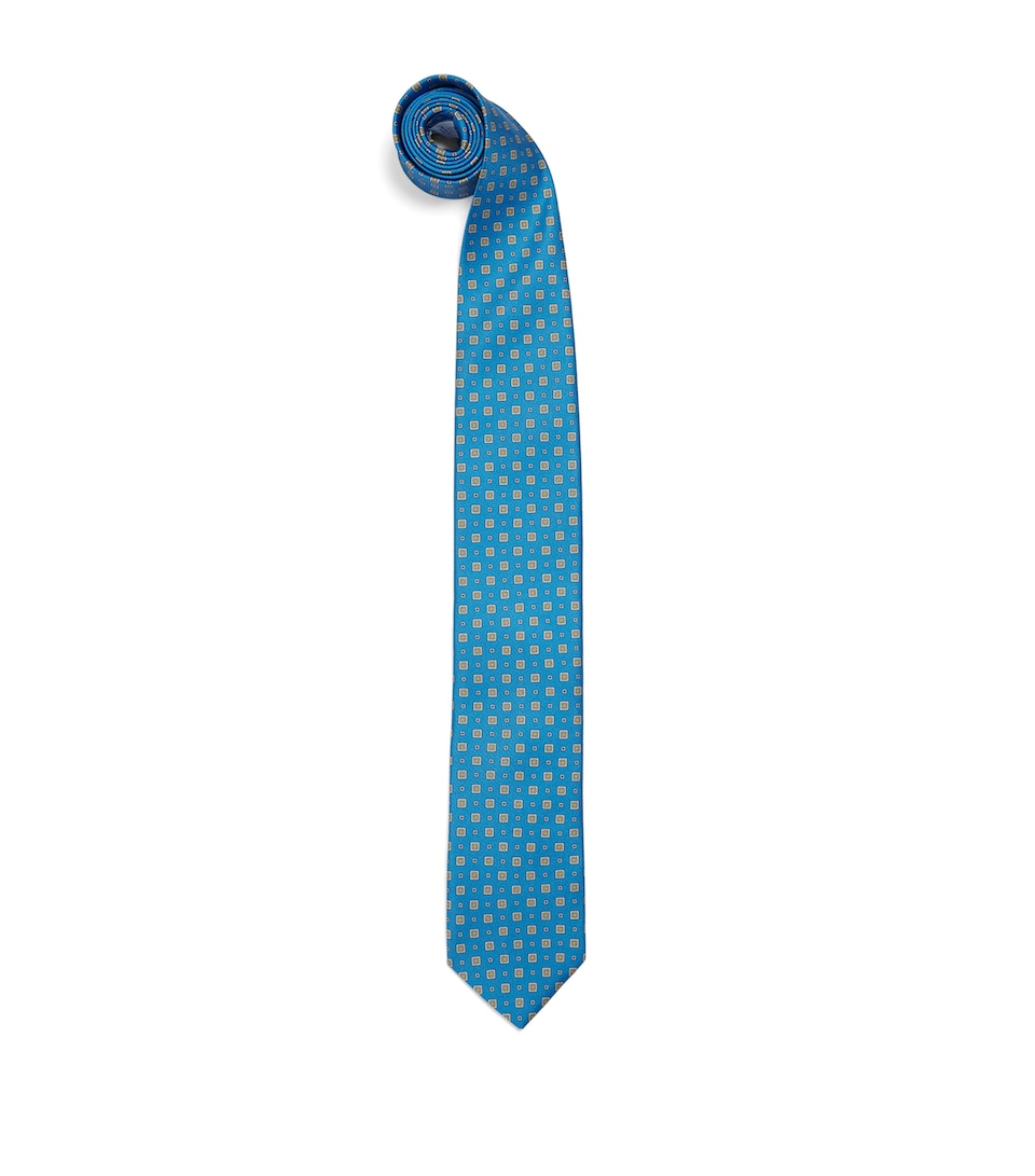 Eton Silk Jacquard Tie Blue