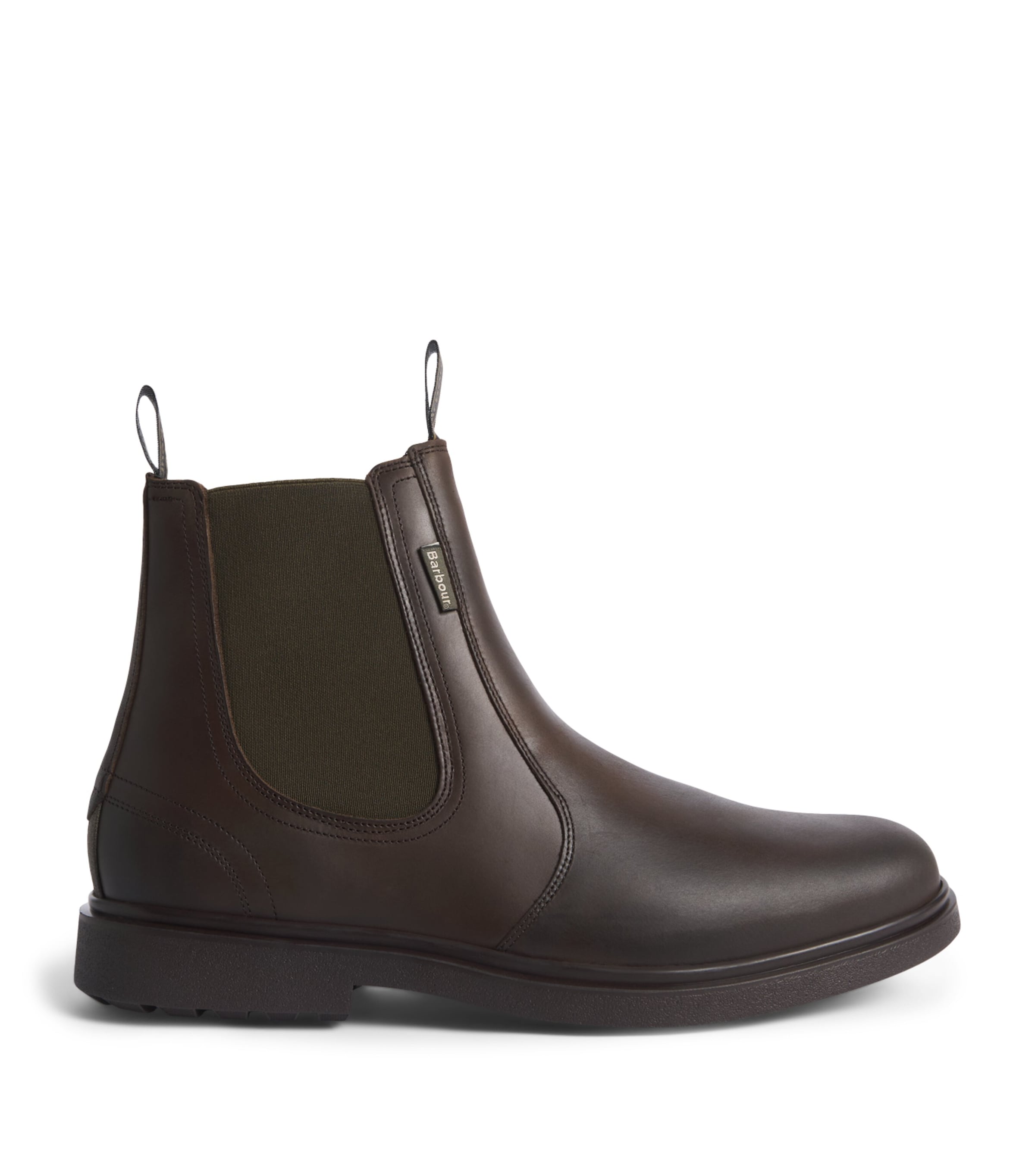 Barbour Leather Hale Chelsea Boots Dark Brown