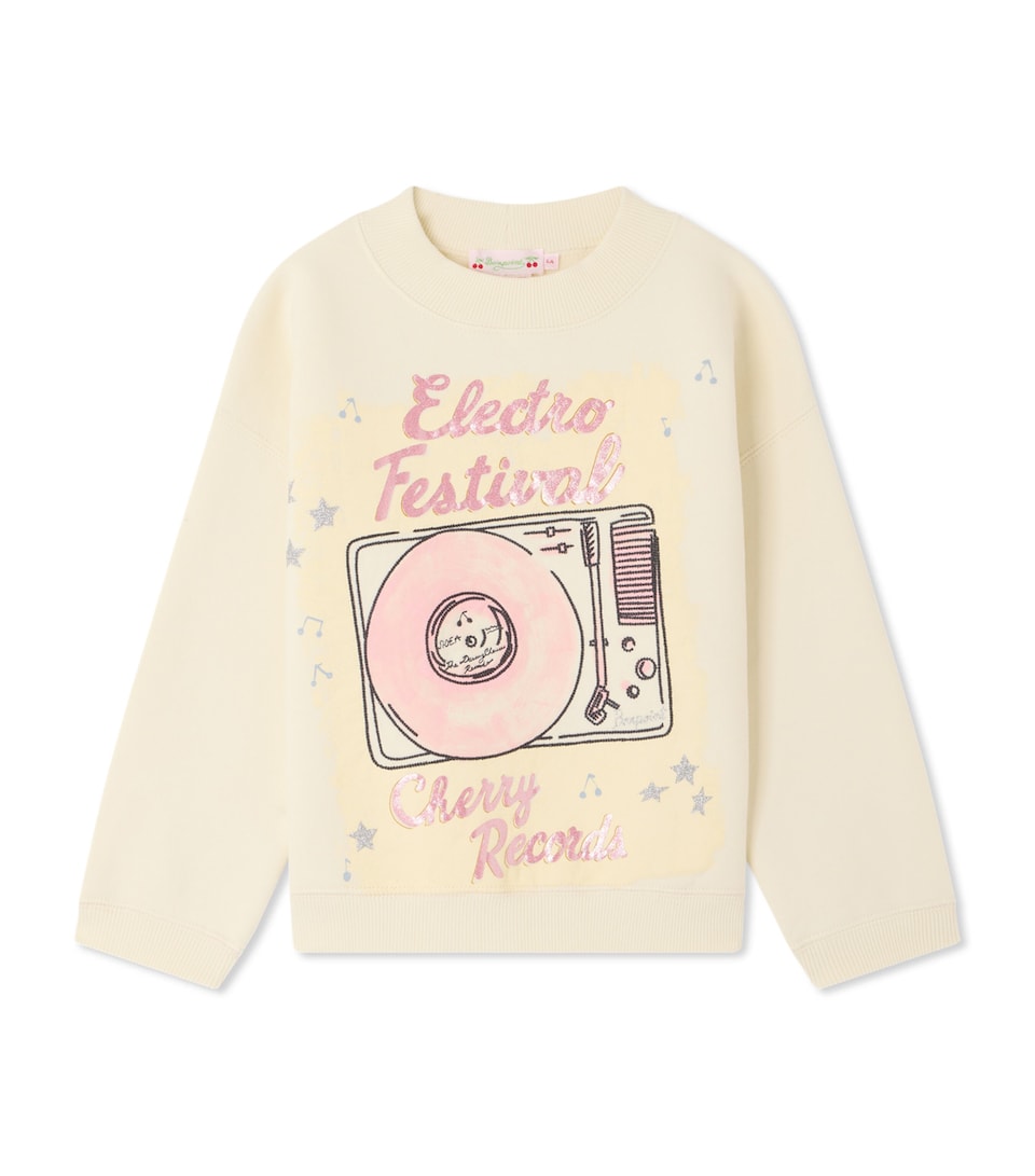 Bonpoint Record Print T-Shirt (4-8 Years) Upb Ecru