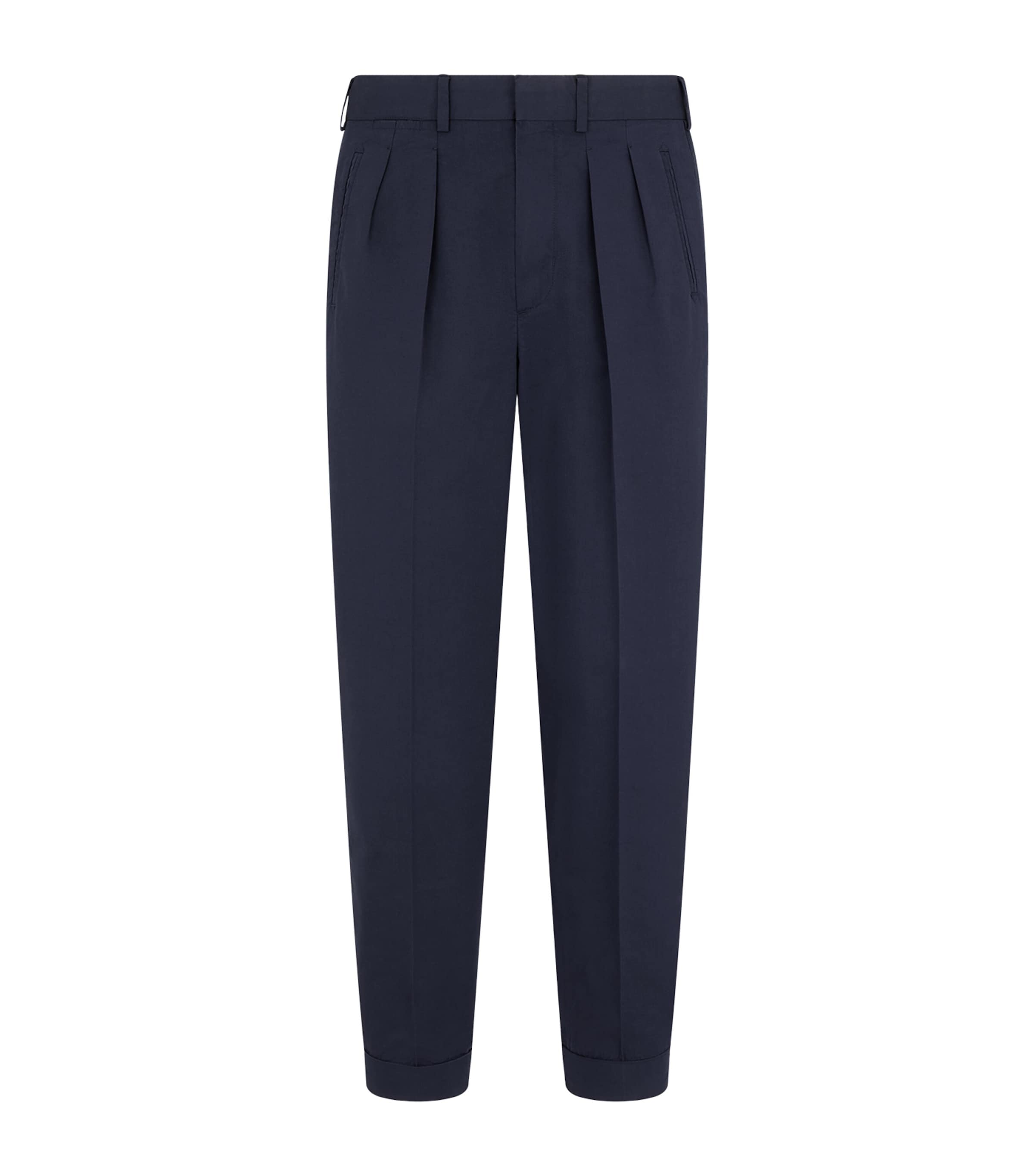 Cotton-Silk Tailored Trousers