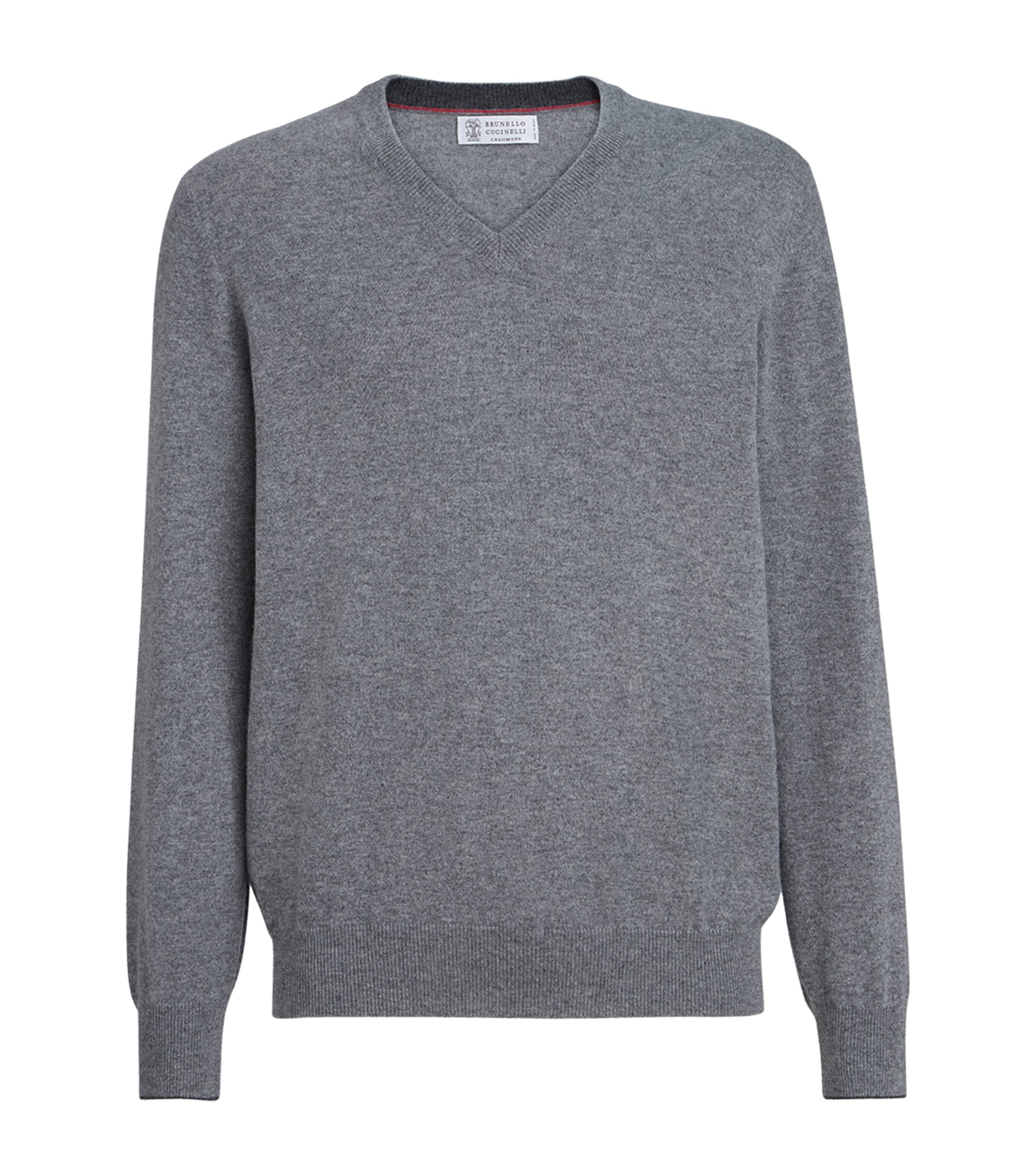 Brunello Cucinelli Mens Cashmere V-Neck Sweater