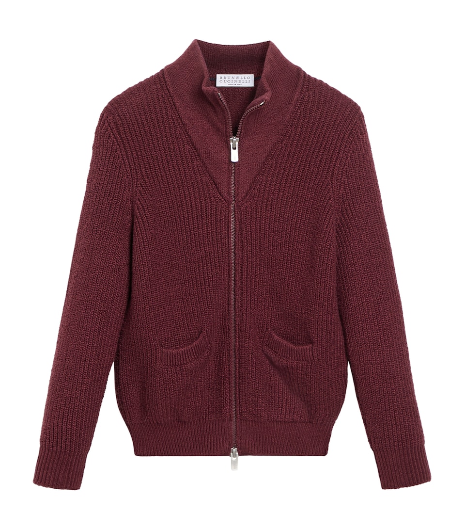 Brunello Cucinelli Kids Malfilé Cotton Cardigan (12-12+ Years) Dark Red