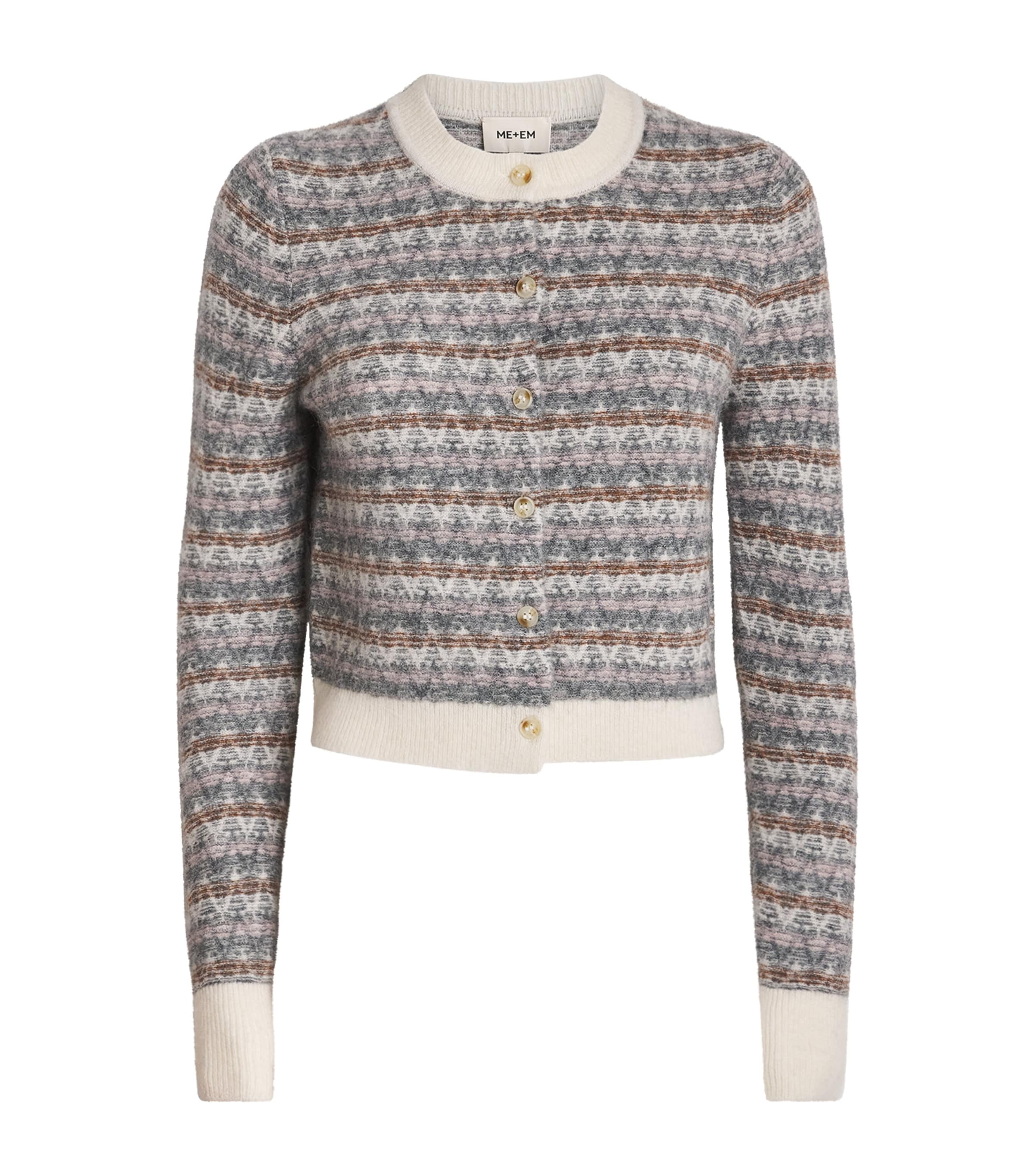 Alpaca-Blend Jacquard Cardigan