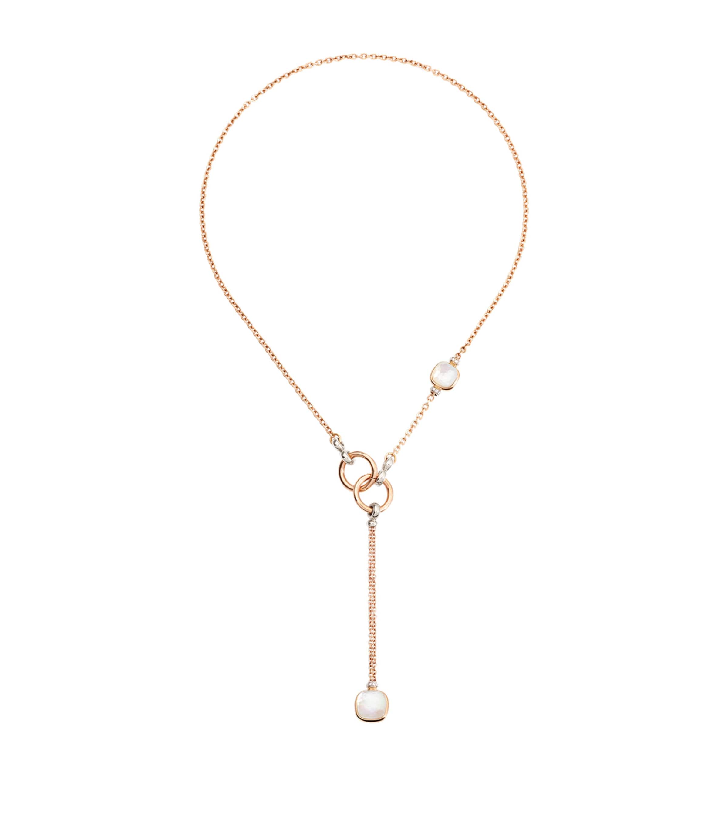 Mixed Metal, Diamond, White Topaz and Mother-of-Pearl Nudo Necklace