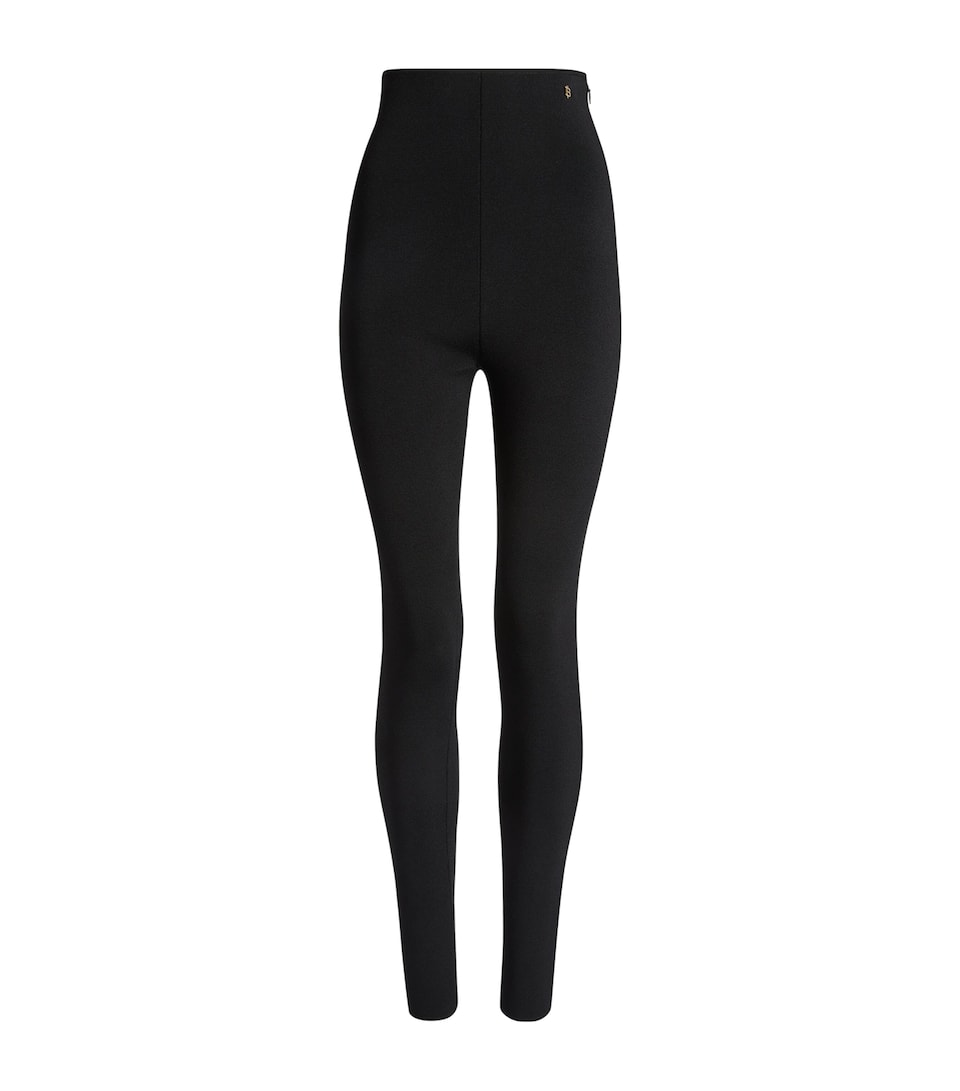 Balmain Womens Jersey High-Rise Trousers Noir