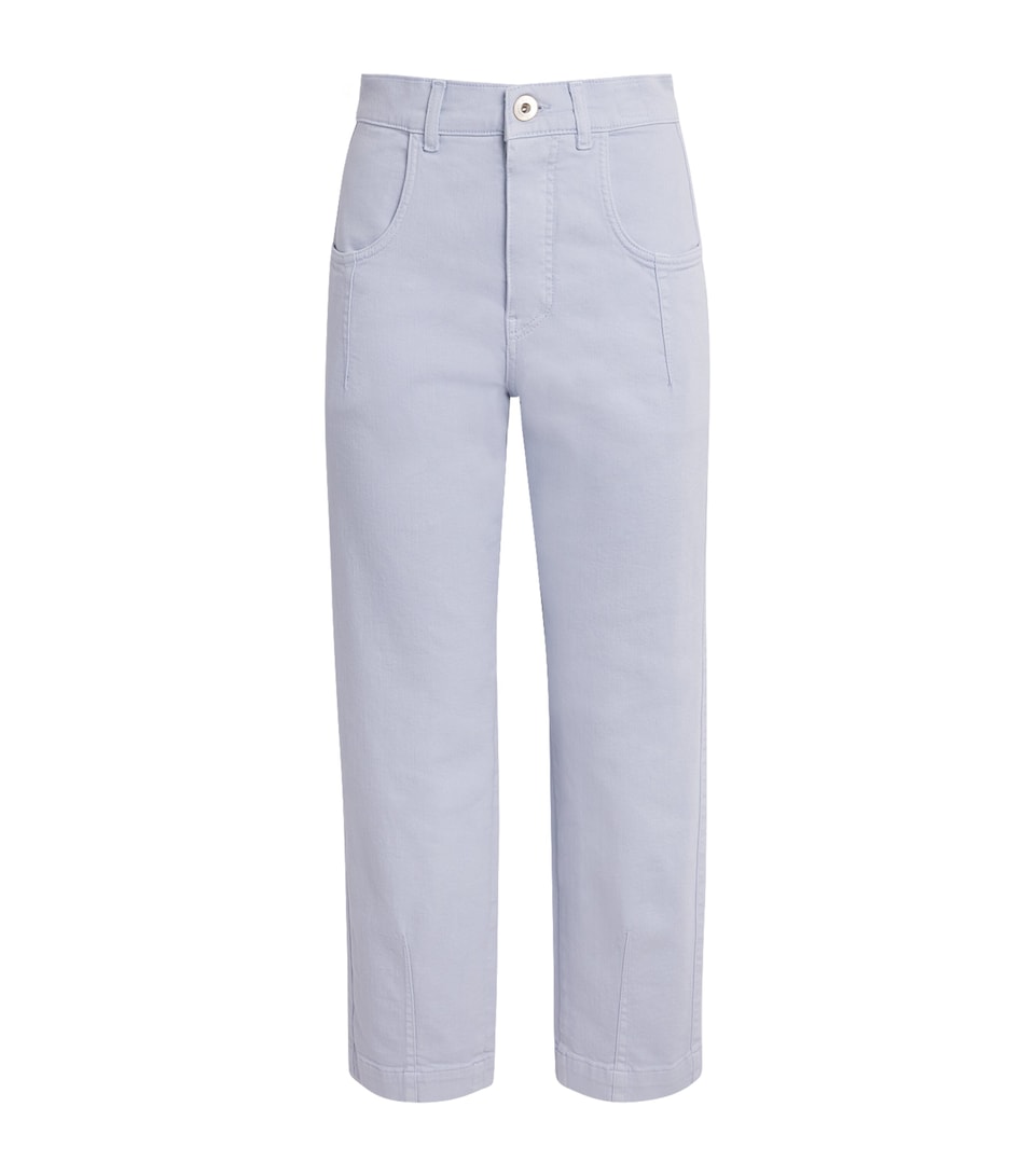 Eleventy Womens Front-Pleat Jeans Nuvola