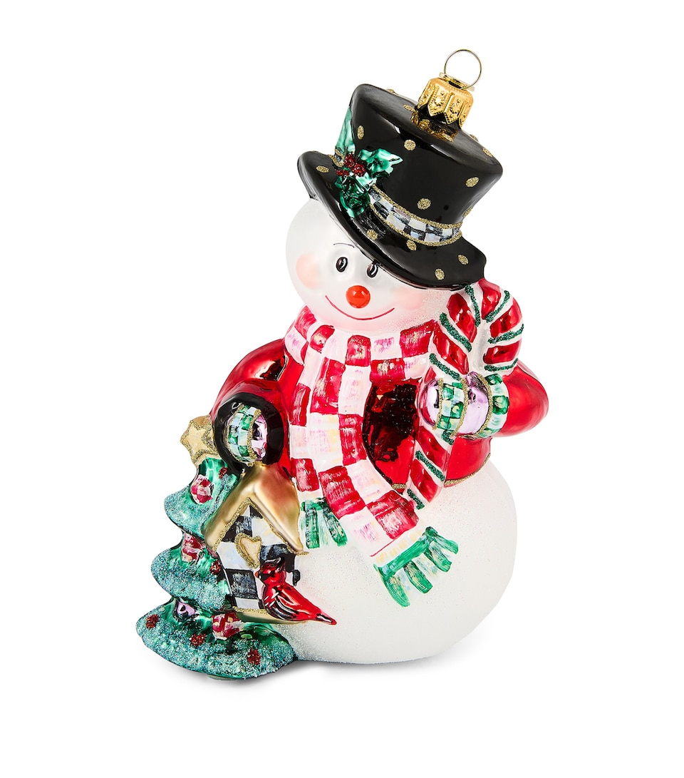 Glass Check It Out Snowman Tree Decoration