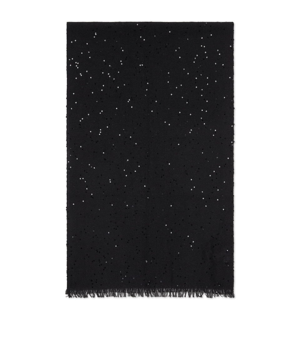 Cashmere-Silk Diamond Yarn Sequin Scarf