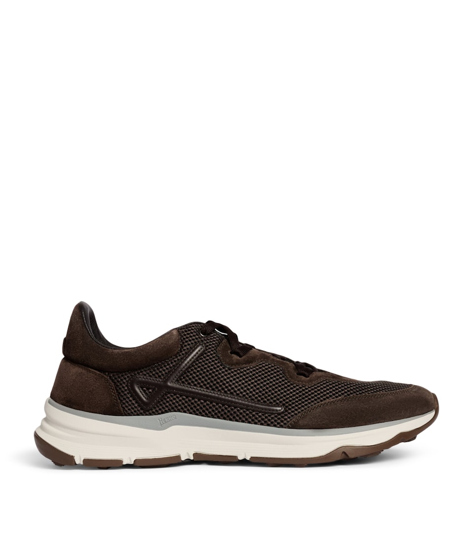 Herno Mesh Maggiore Sneakers Marrone Scuro
