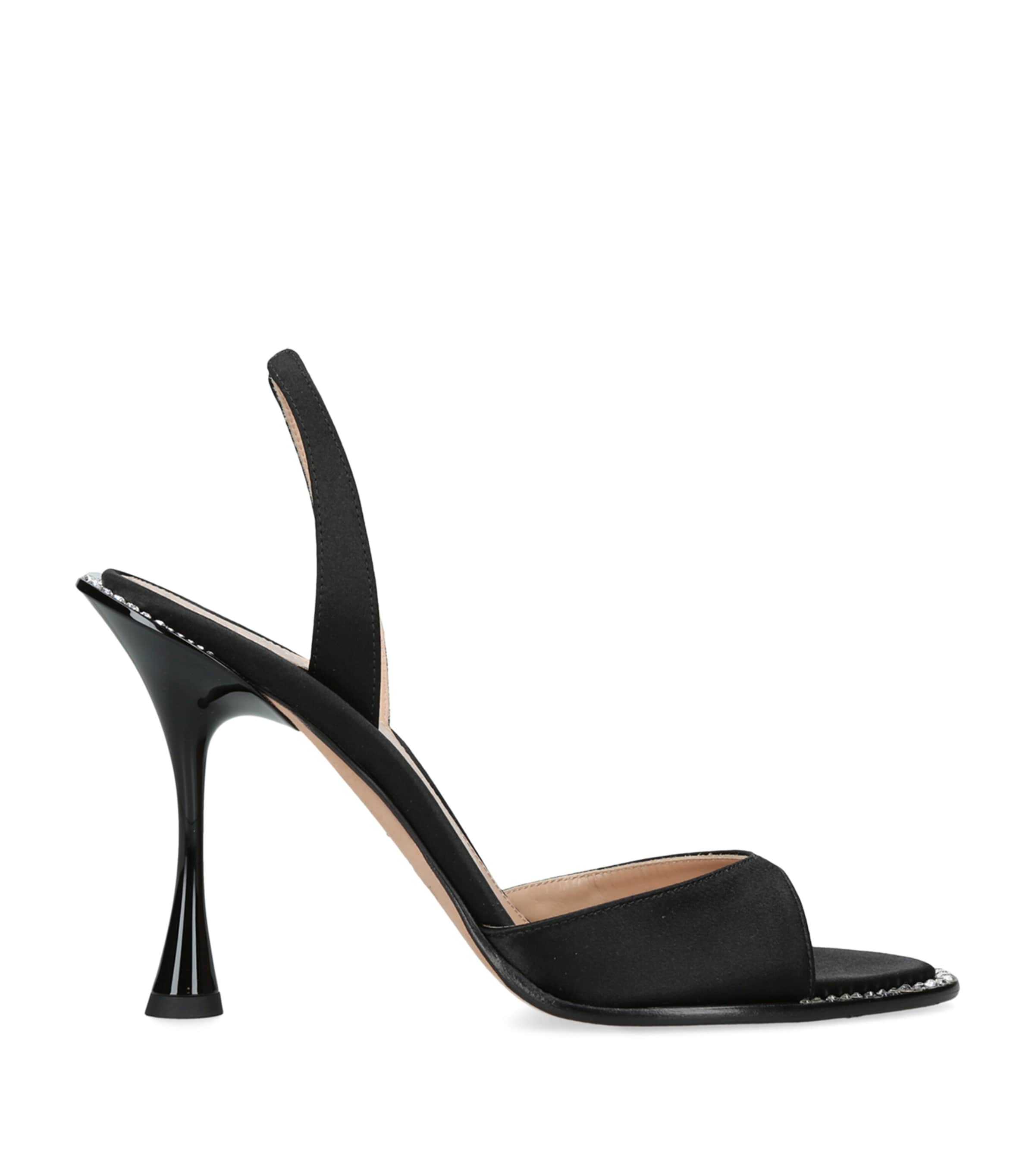 BETZÁBE Satin Slingback Sandals 100 Black