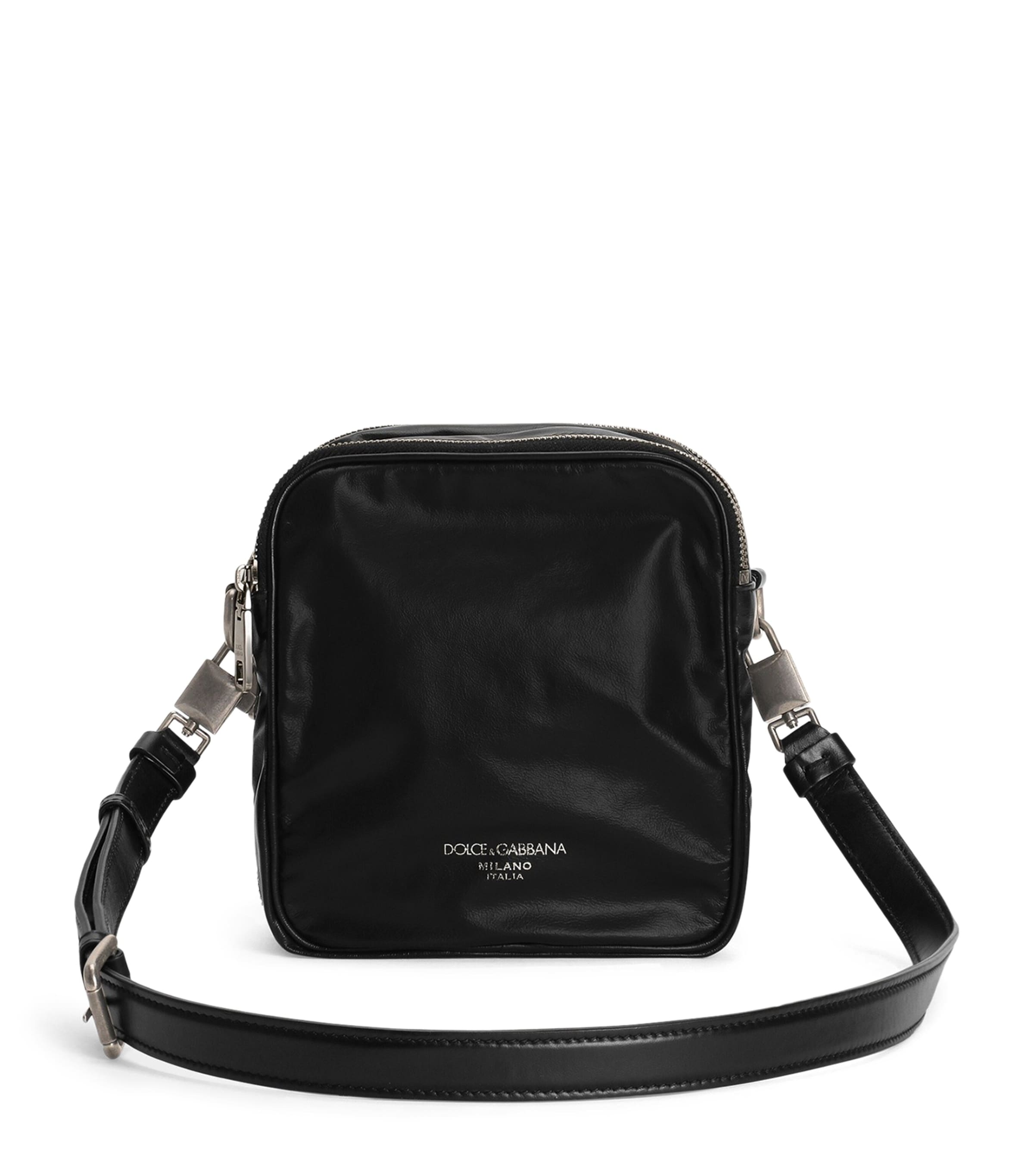Dolce&Gabbana Patent Leather Cross-Body Bag Black