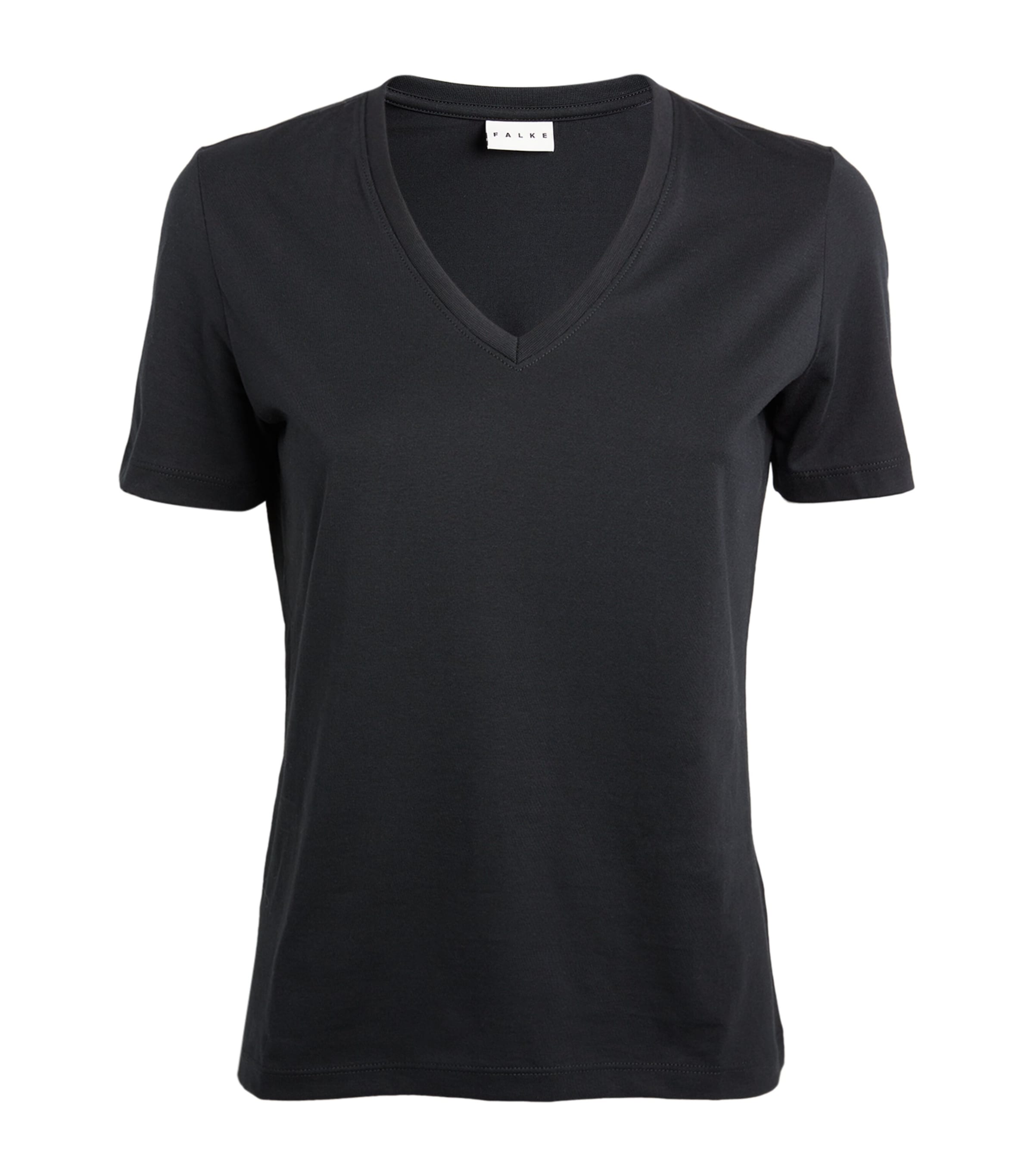 Falke Womens V-Neck T-Shirt Black