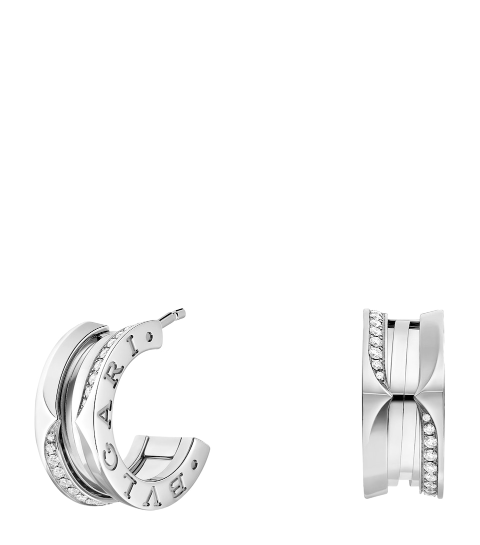 Bvlgari White Gold and Diamond B.zero1 Earrings Gold