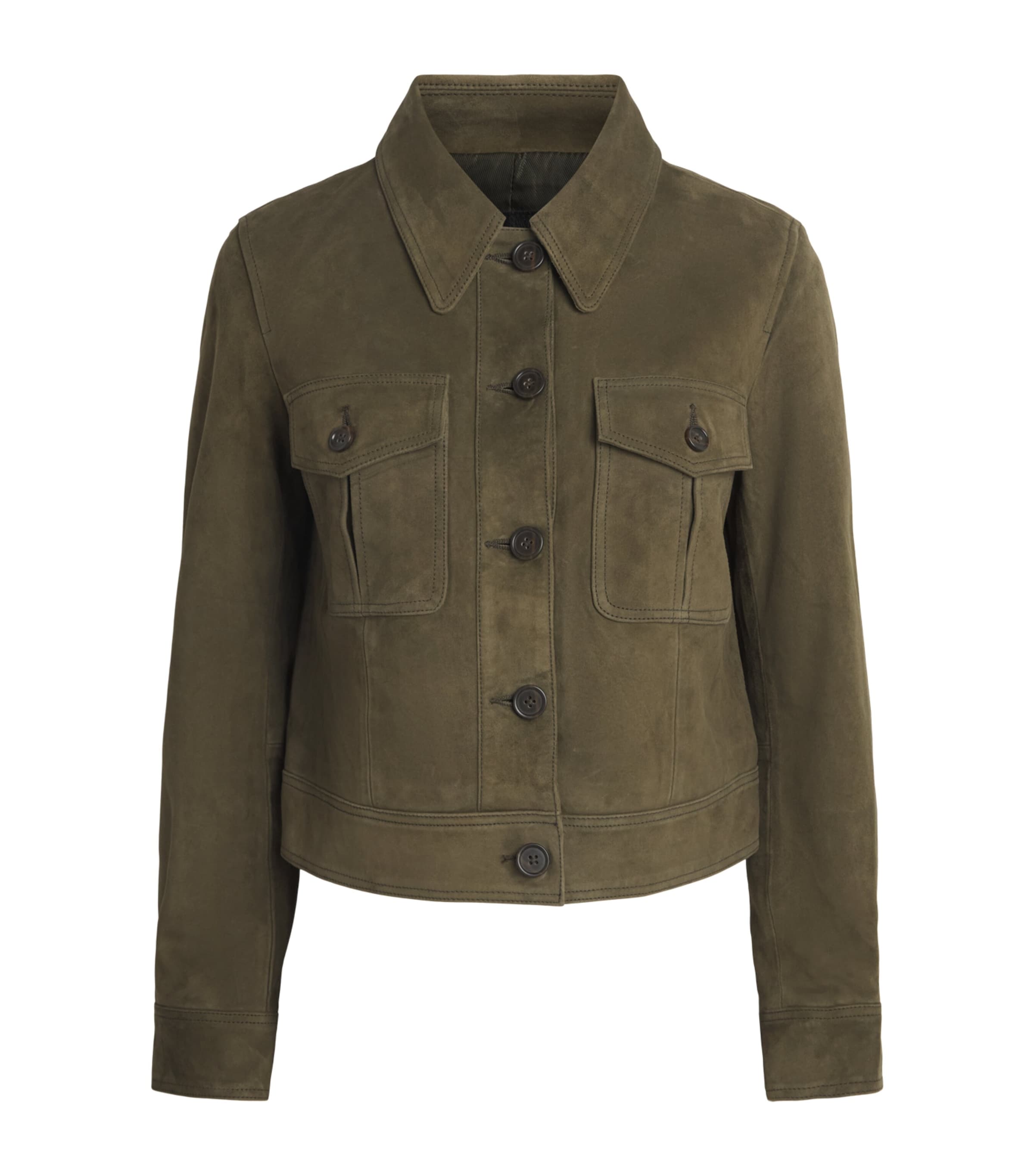 PAIGE Womens Feyd Suede Jacket Rich Olive