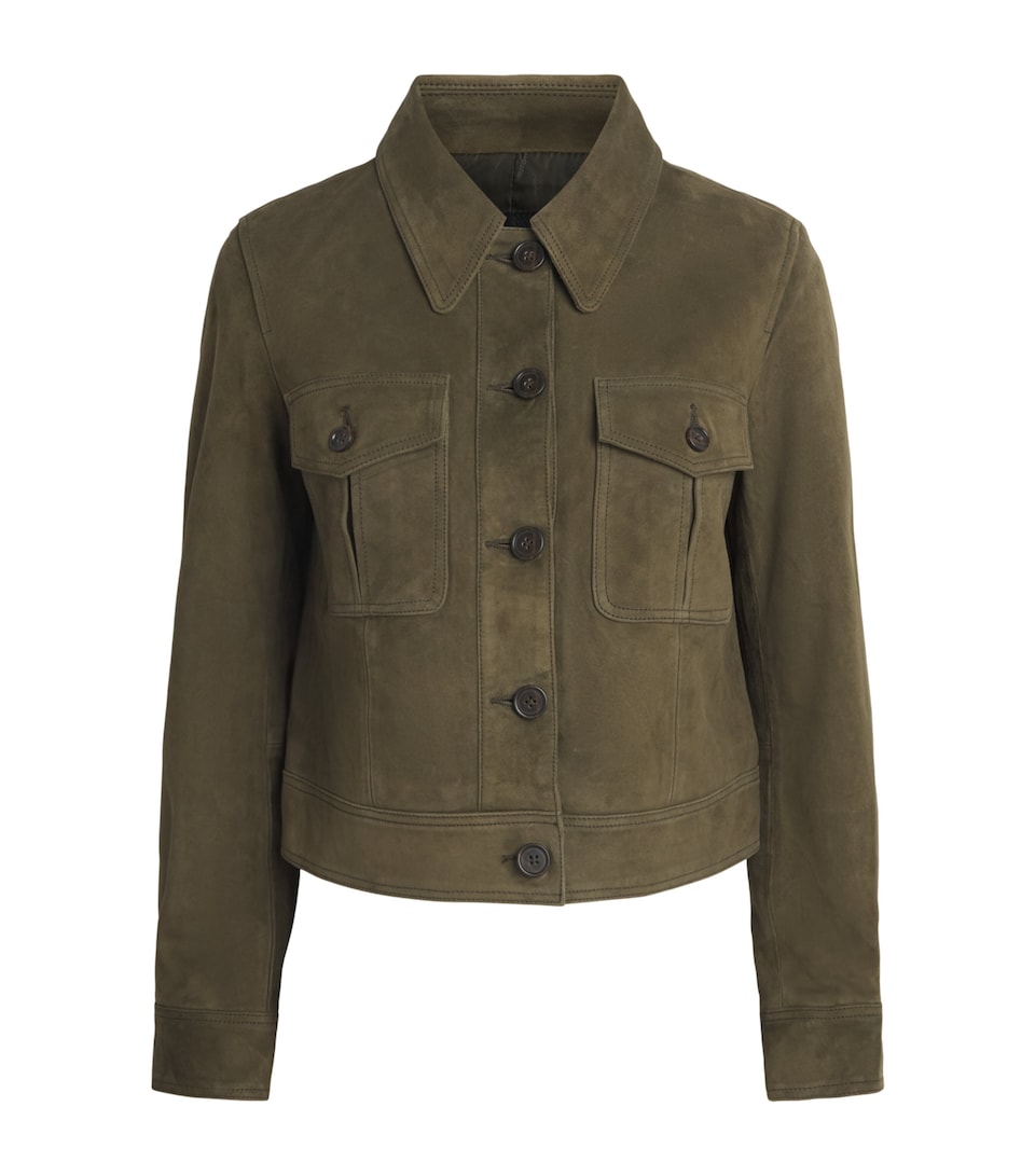PAIGE Womens Feyd Suede Jacket Rich Olive