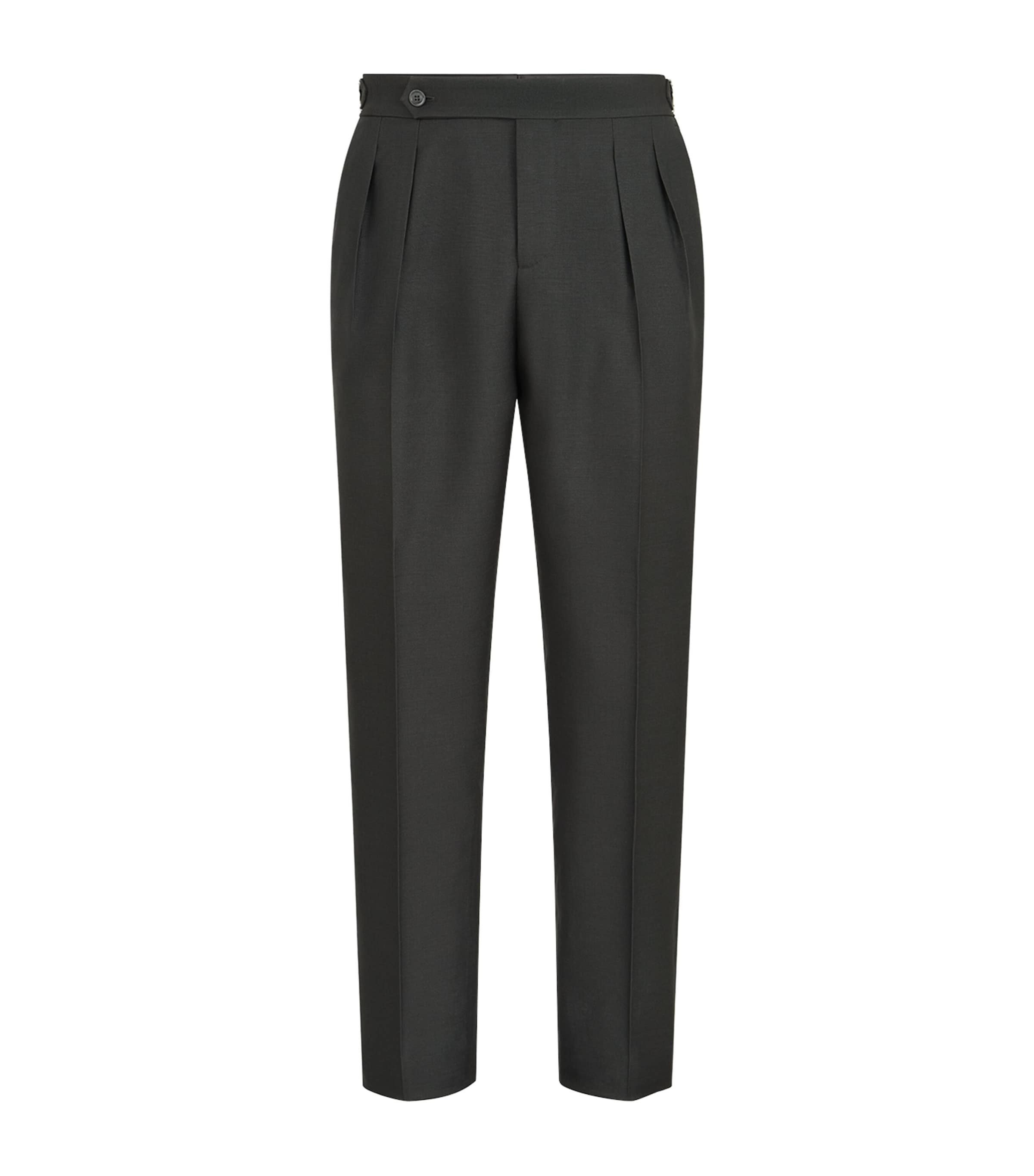 Brunello Cucinelli Mens Silk Pleated Trousers