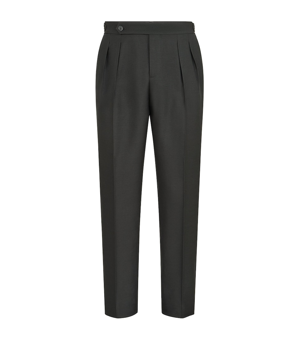 Brunello Cucinelli Mens Silk Pleated Trousers