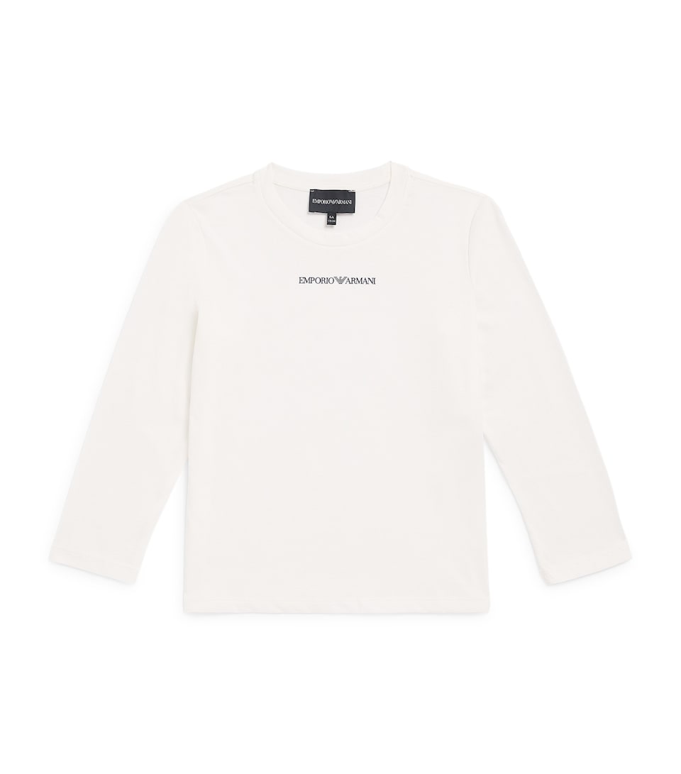 Emporio Armani Kids Cotton Logo T-Shirt (4-16 Years) Off White