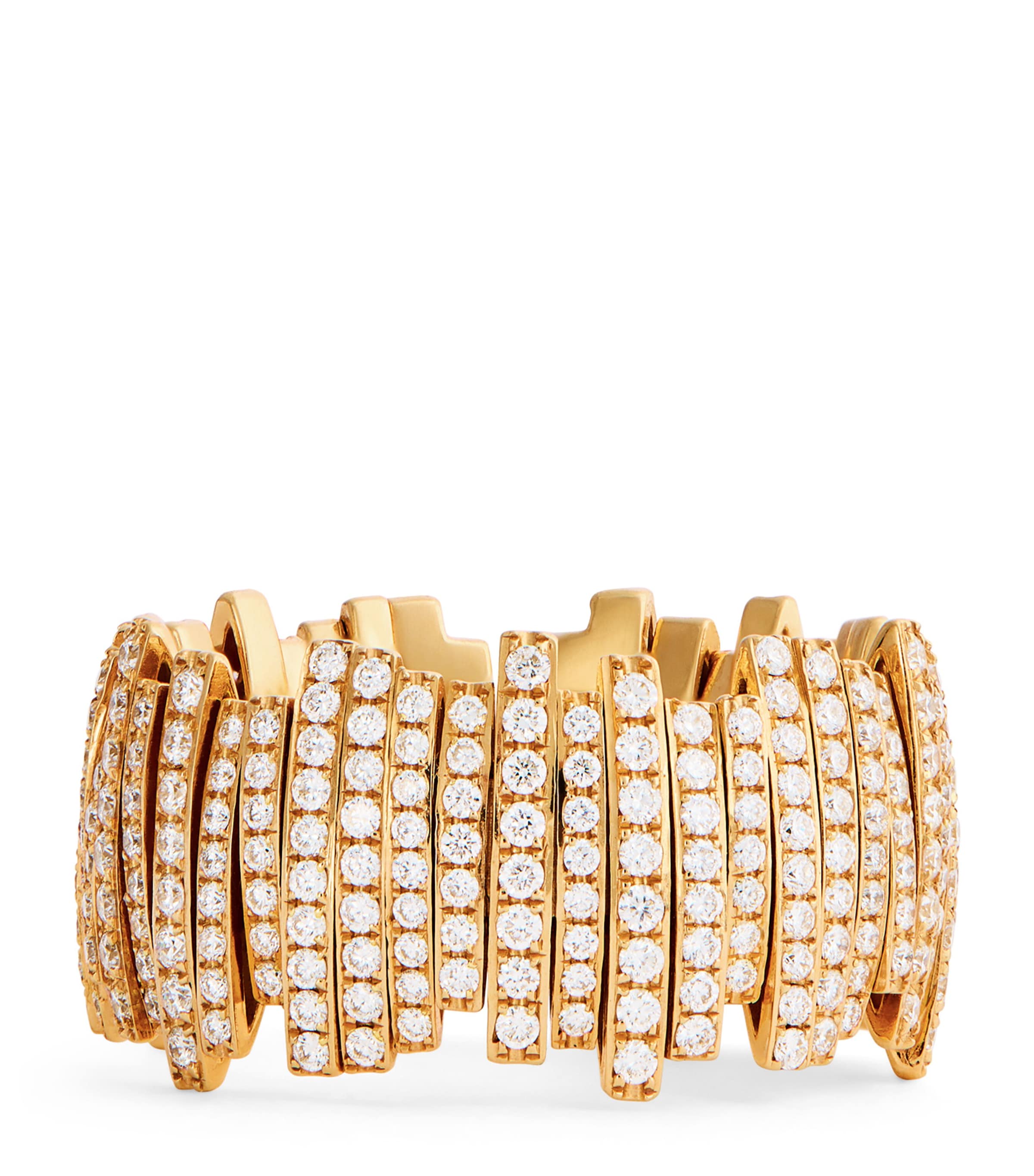 Yellow Gold and Pavé Diamond Milli Ring