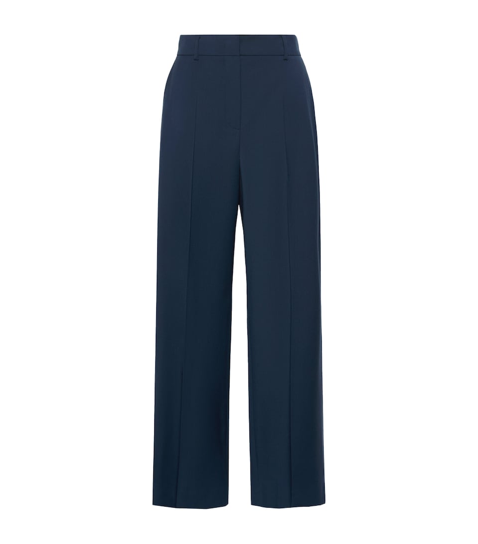 Weekend Max Mara Womens Virgin Wool Straight-Leg Trousers Navy