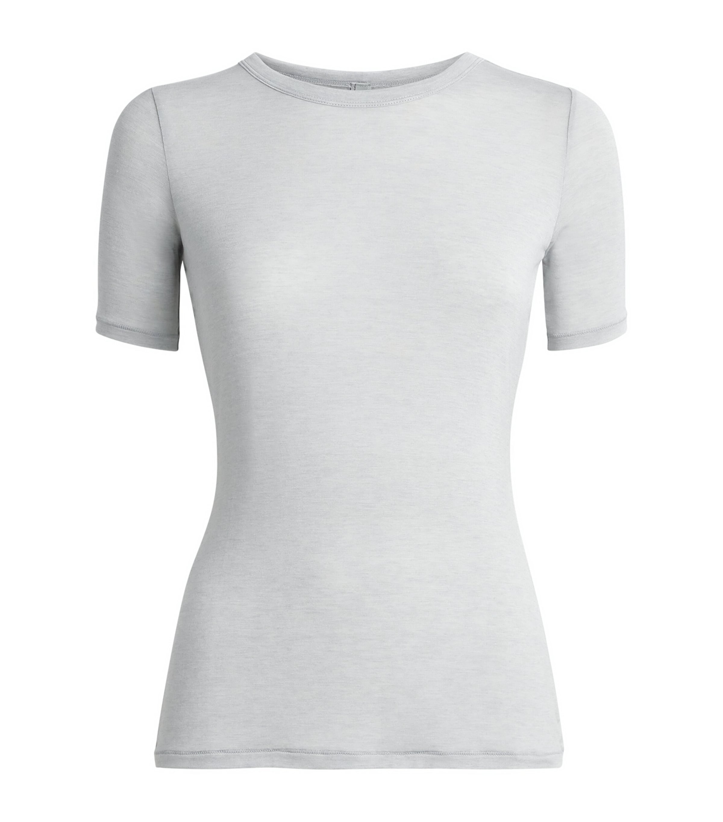 Skims Womens Modal Sheer T-Shirt Heather Grey