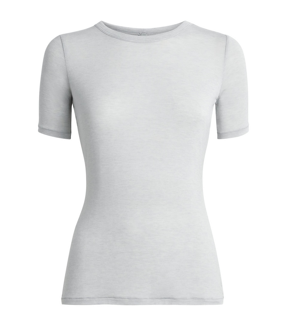 Skims Womens Modal Sheer T-Shirt Heather Grey