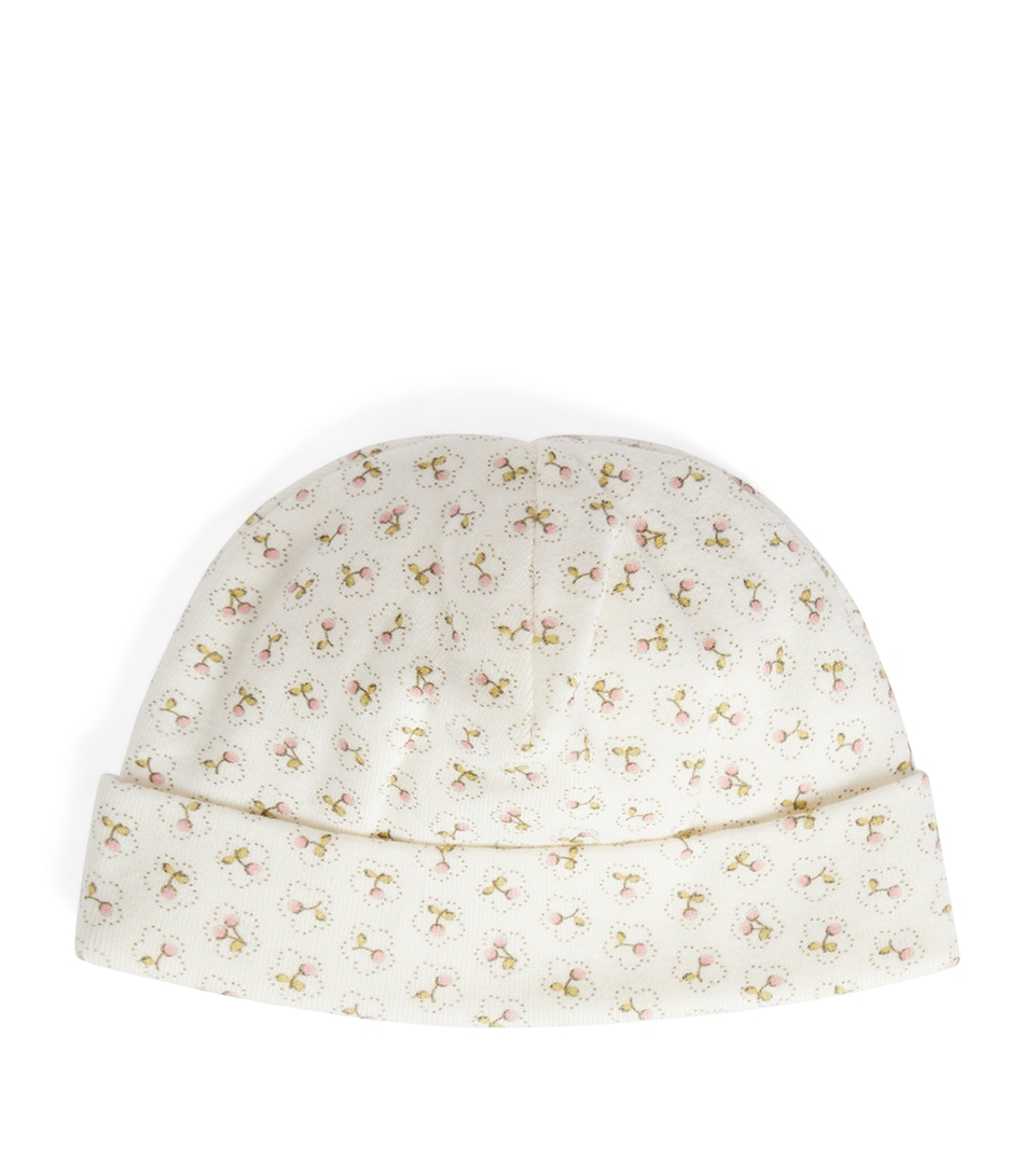 Bonpoint Cotton Cherry Print Hat Imp Rose Fane