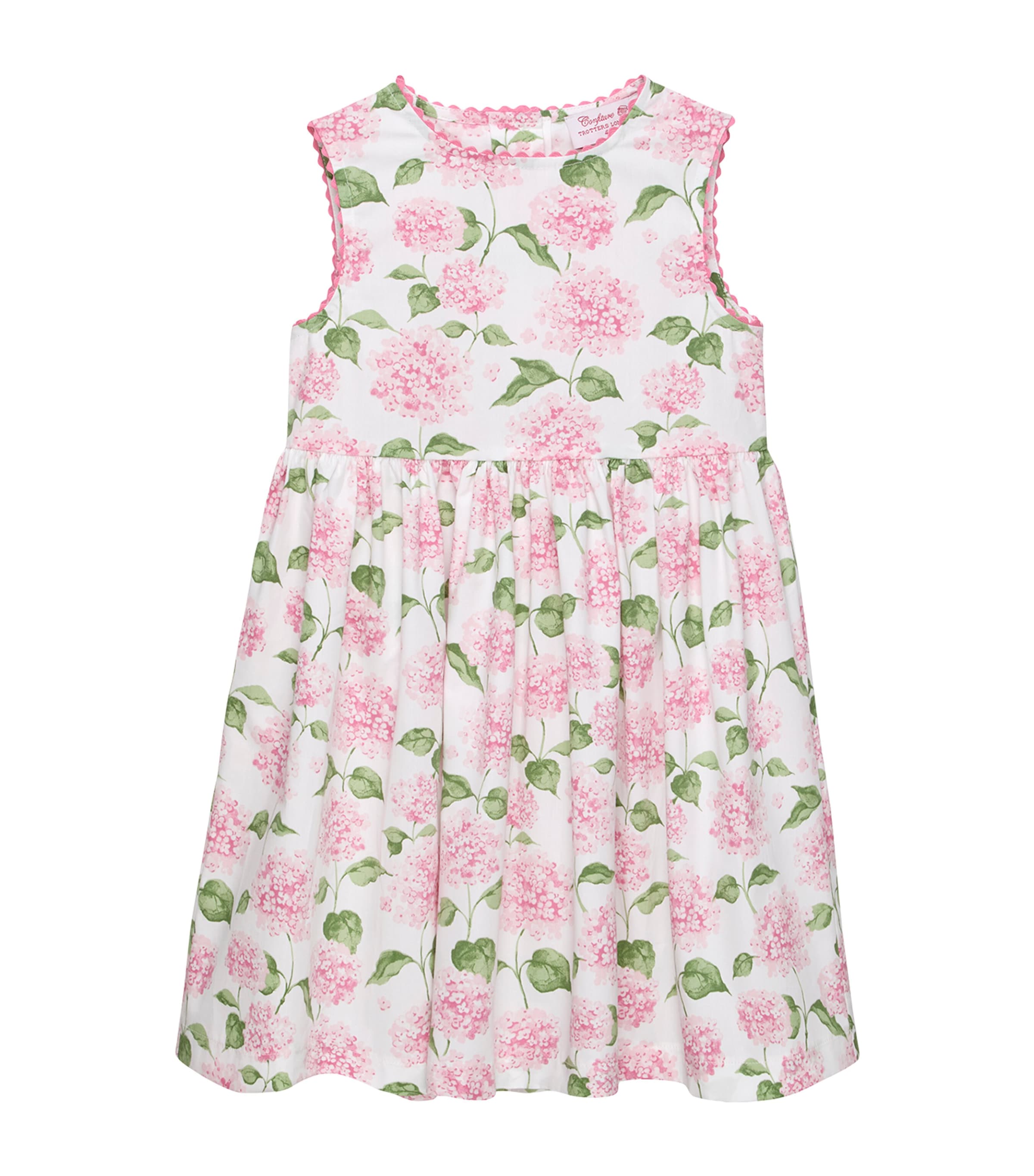 Trotters Cotton Floral Print Adelina Dress (1-11 Years) Pale Pink Hydrangea