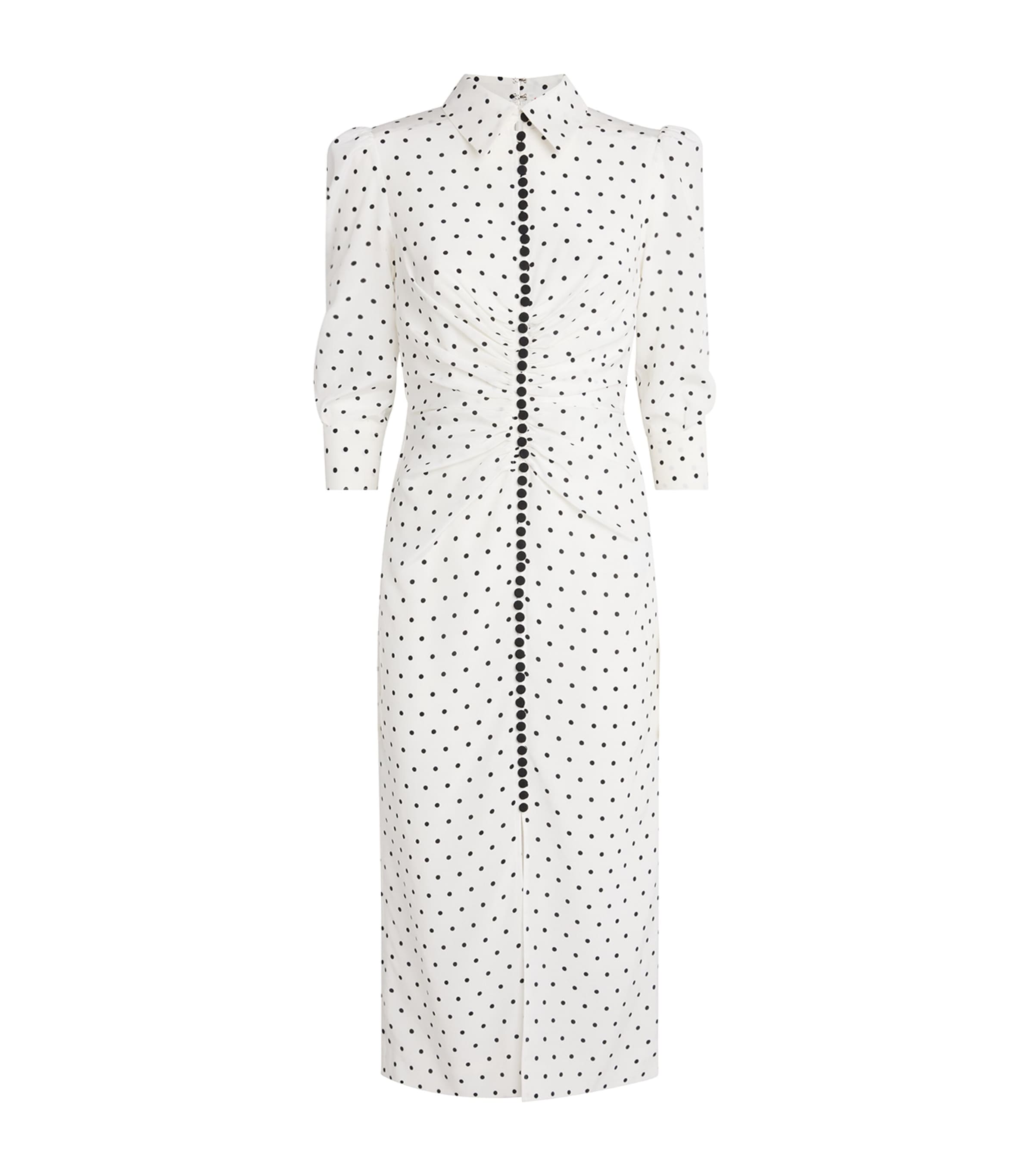 Silk Polka Dot Midi Dress