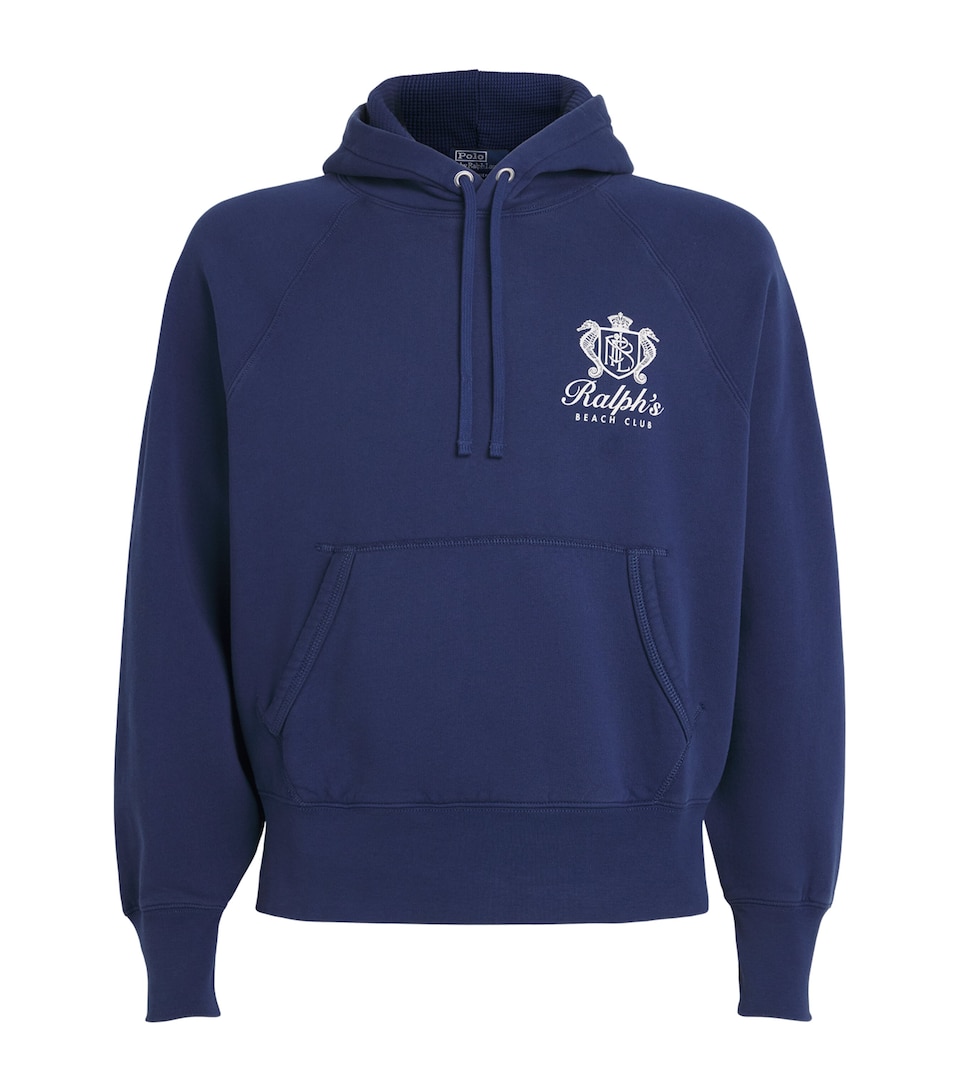 Polo Ralph Lauren Mens Cotton-Blend Ralph’s Beach Club Hoodie Dark Cobalt
