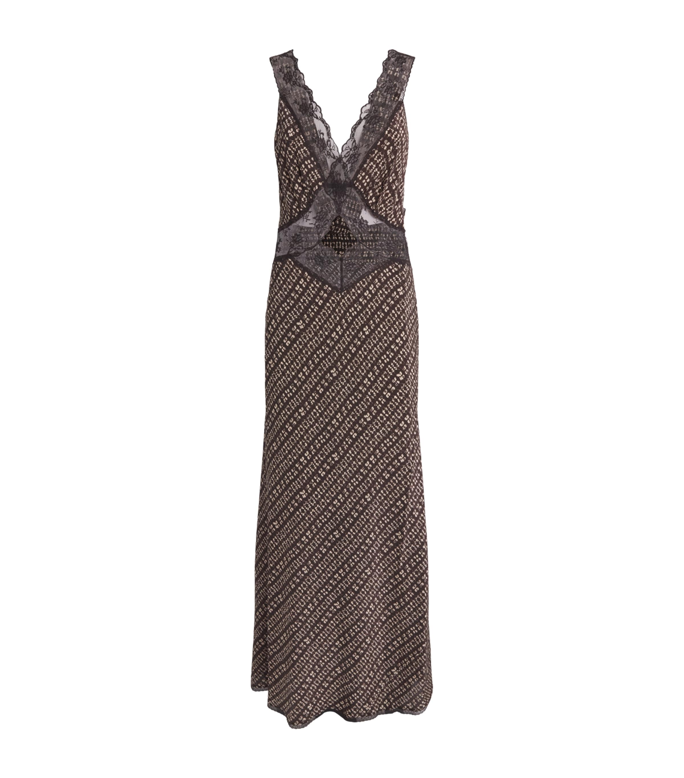 SIR. Womens Satin-Lace Astrid Cut-Out Maxi Dress Tisso Plum