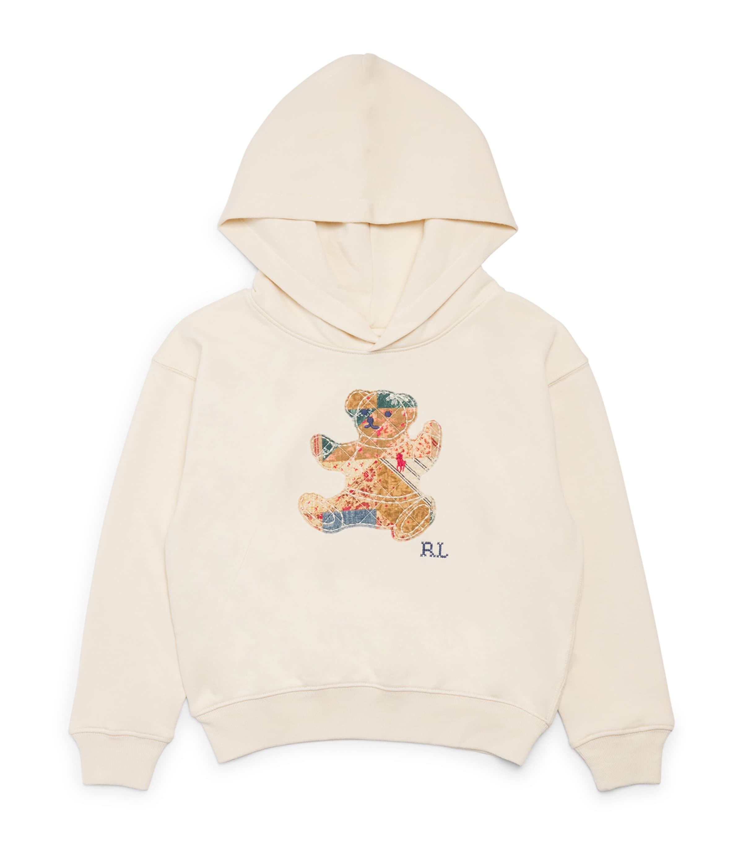Ralph Lauren Kids Patchwork Polo Bear Hoodie (2-7 Years) Guide Cream
