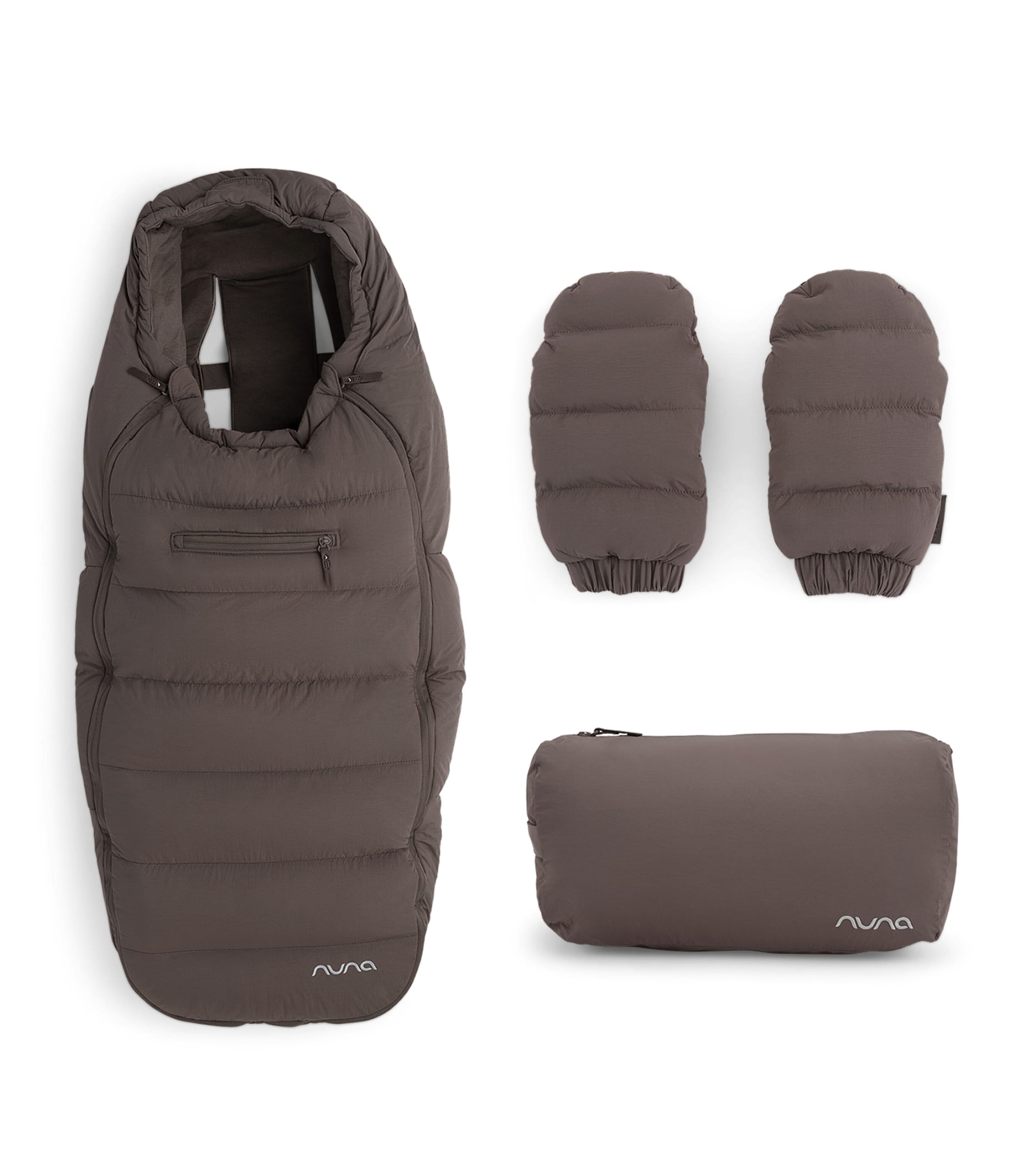 Nuna Winter Stroller Set with Footmuff and Gloves Chestnut