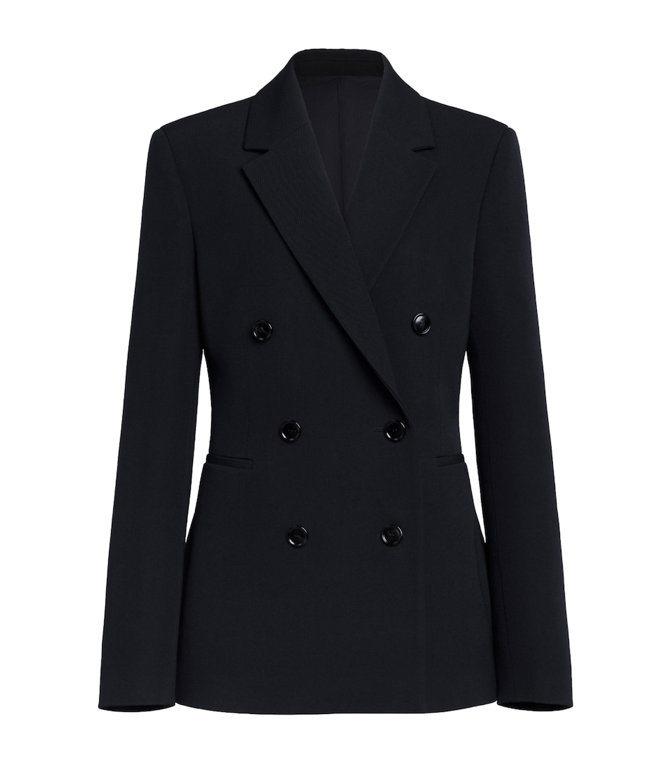 Alaïa Womens Wool-Blend Cinched Blazer Noir