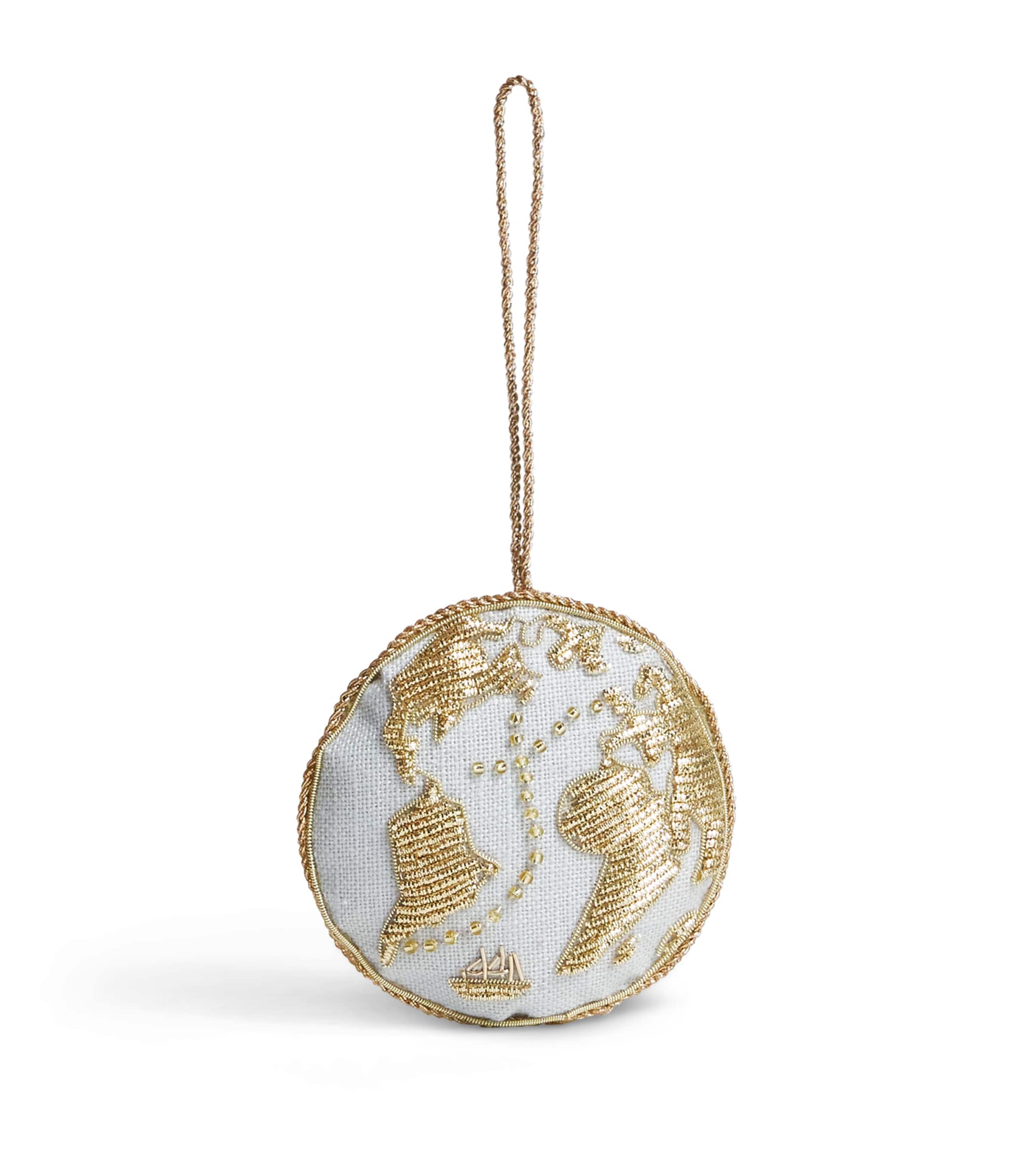 Katie Larmour Embellished Globe Tree Decoration Blue