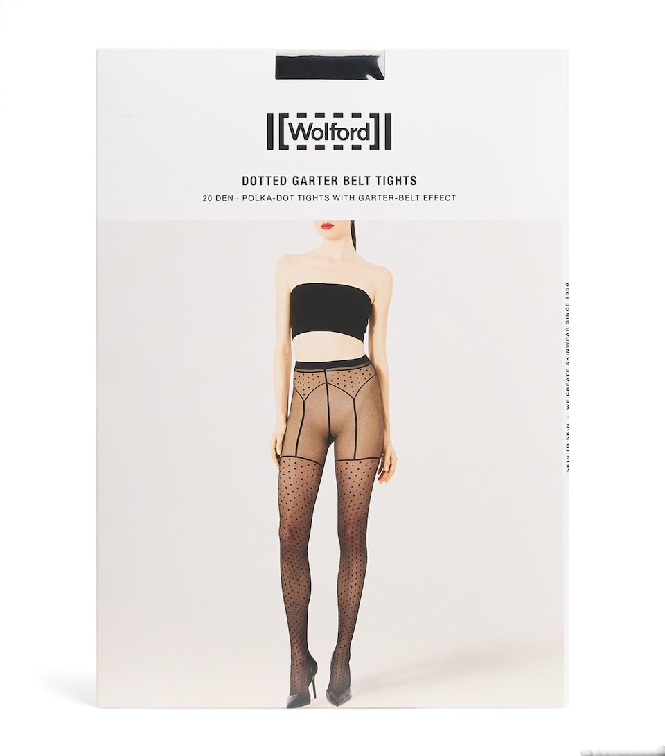 Wolford Womens Dotted Garter Belt 20 Tights Black