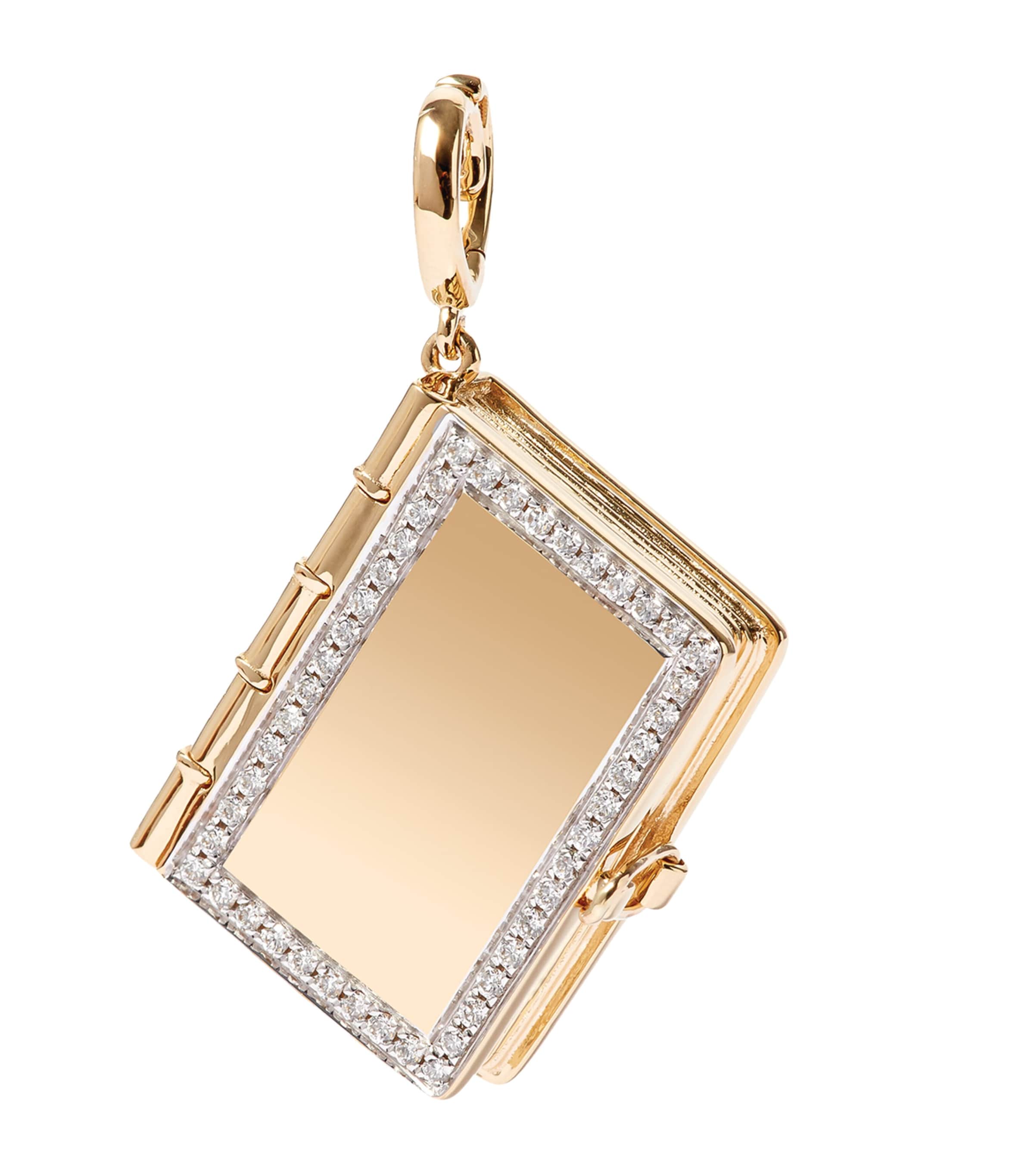 Yellow Gold and Diamond Mythology Book Locket Charm