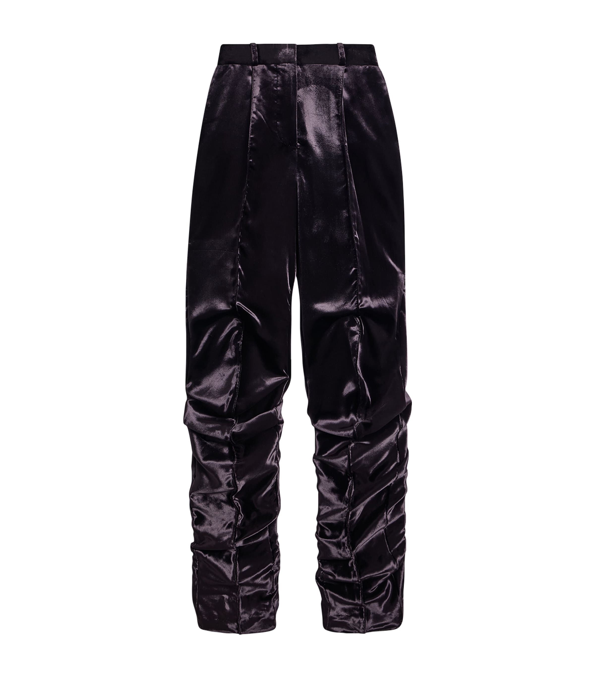 Schiaparelli Womens Satin Demi-Lune Slim Trousers Purple