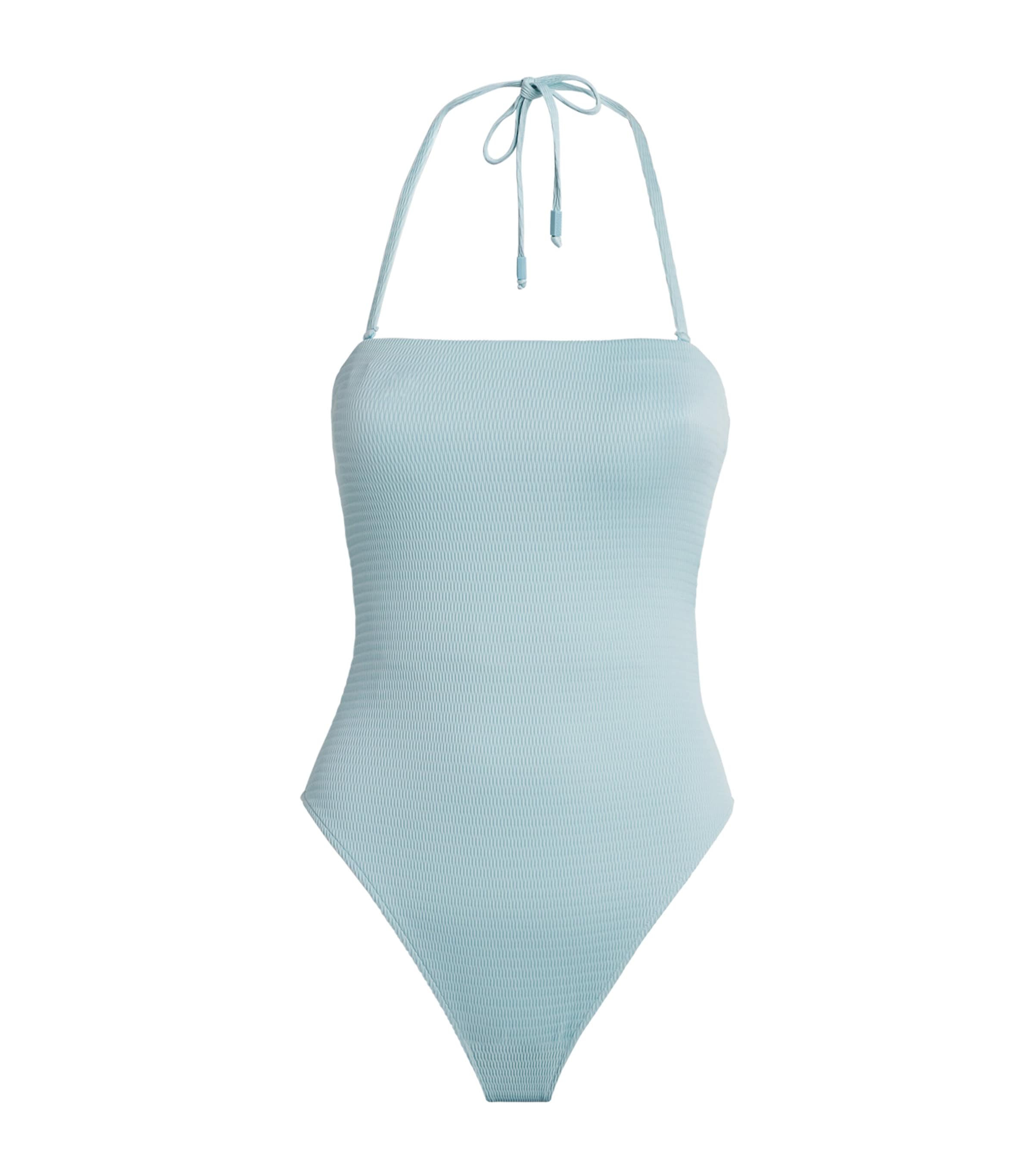 Wolford Womens Textured Swimsuit Aqua