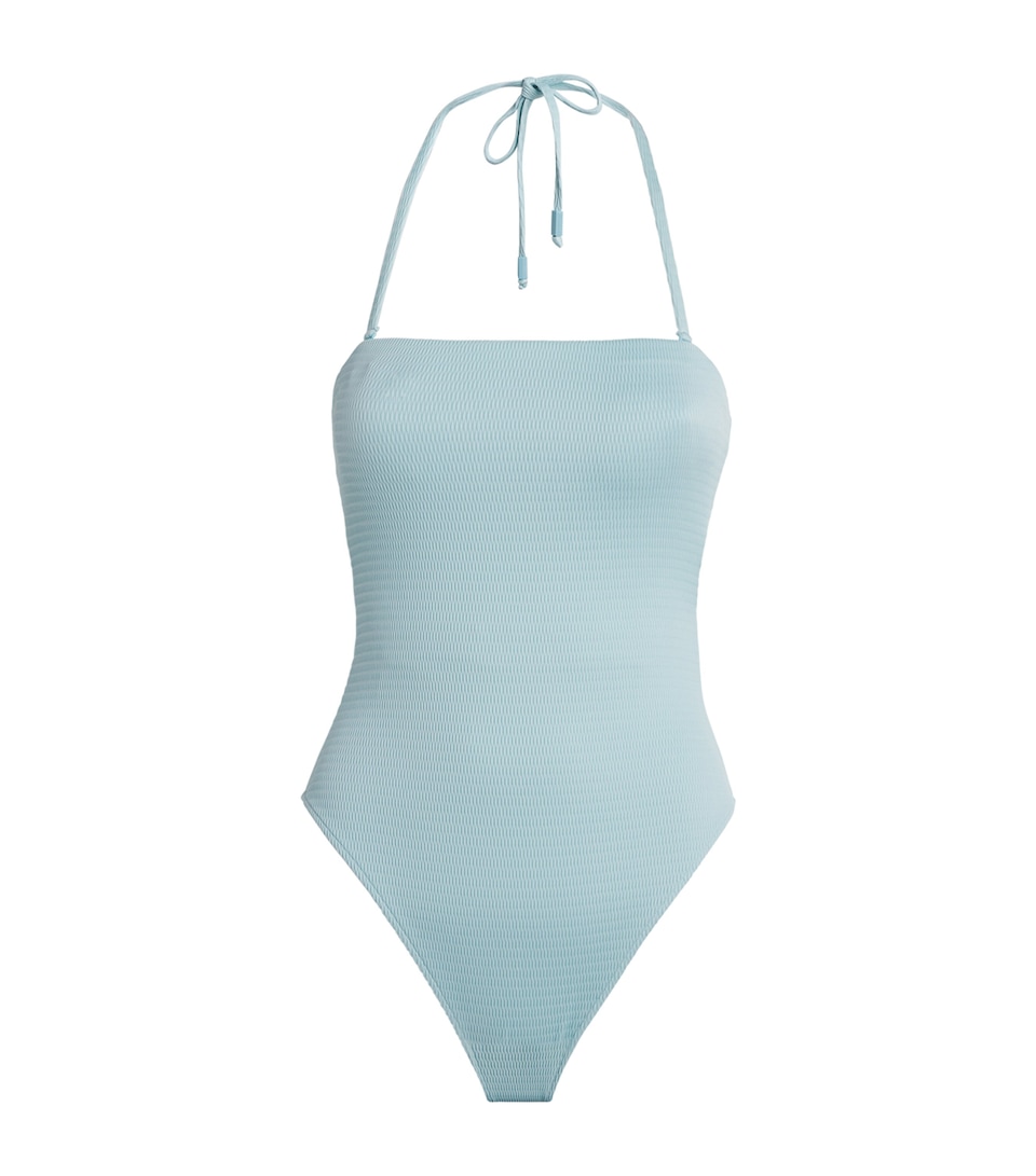 Wolford Womens Textured Swimsuit Aqua