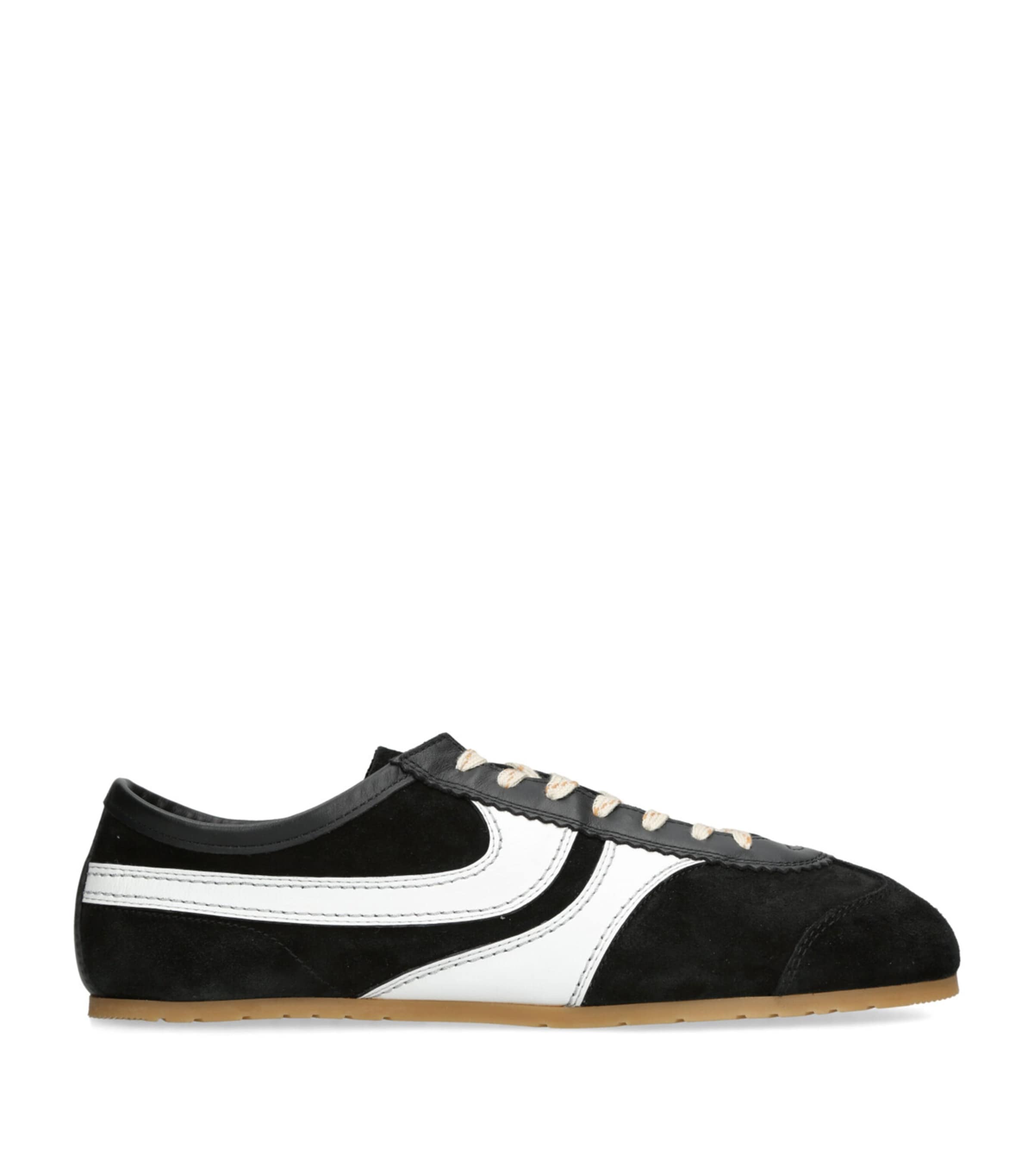DRIES VAN NOTEN Suede Low-Top Sneakers Black