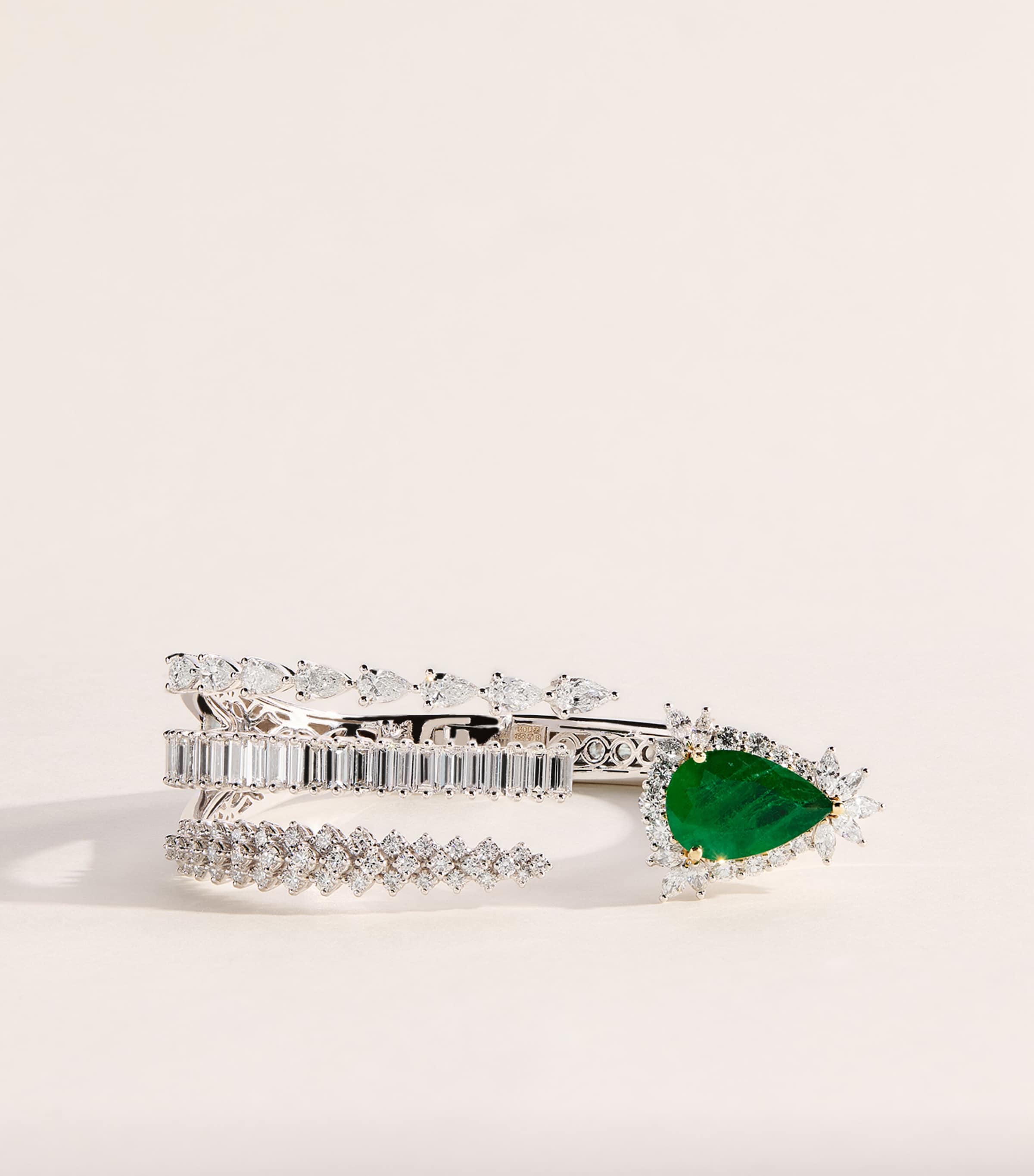 Yeprem White Gold, Diamond and Emerald Reign Supreme Bracelet